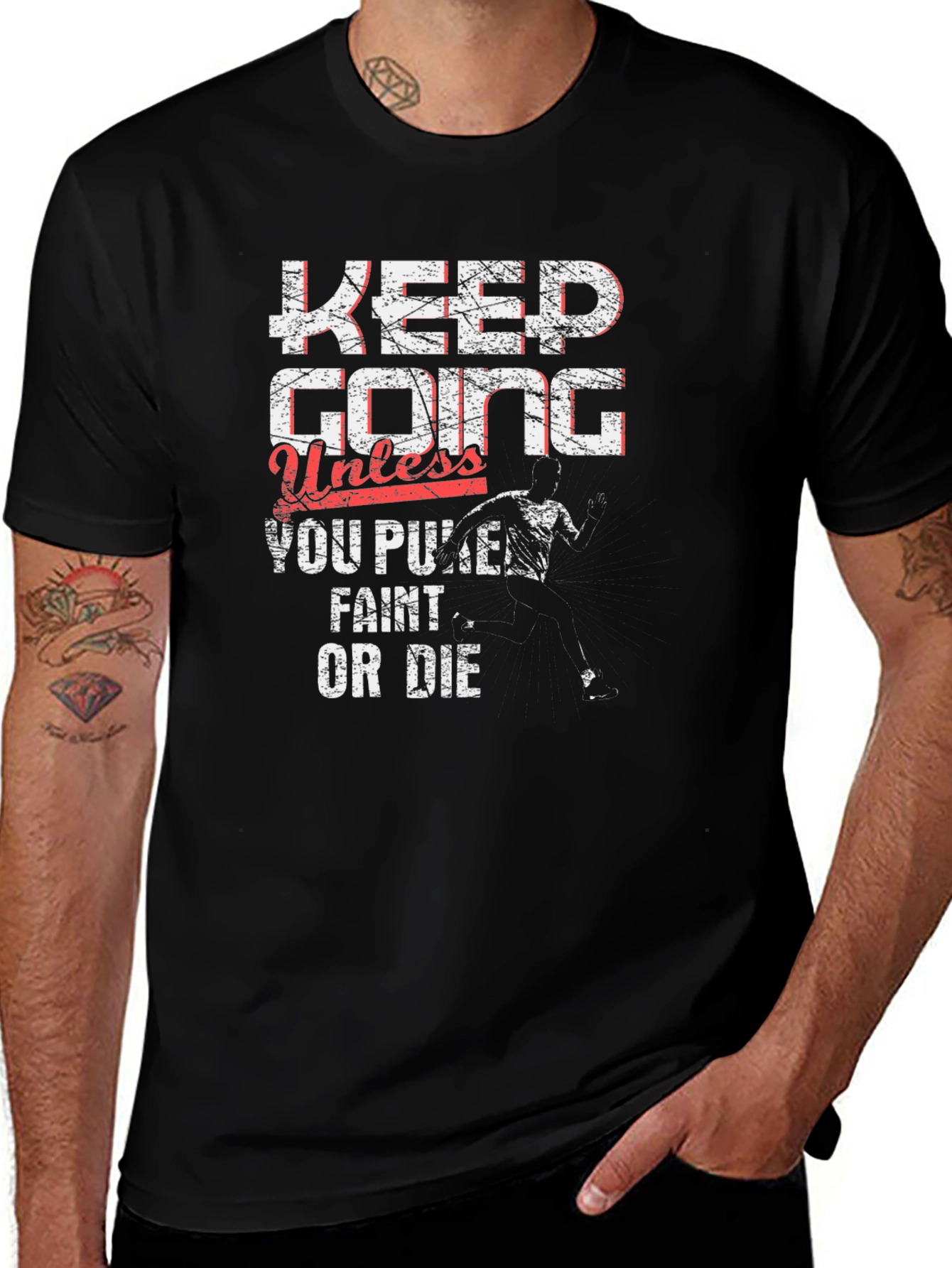Variant 16 of Keep Going Graphic Tee - Motivational Fitness Shirt