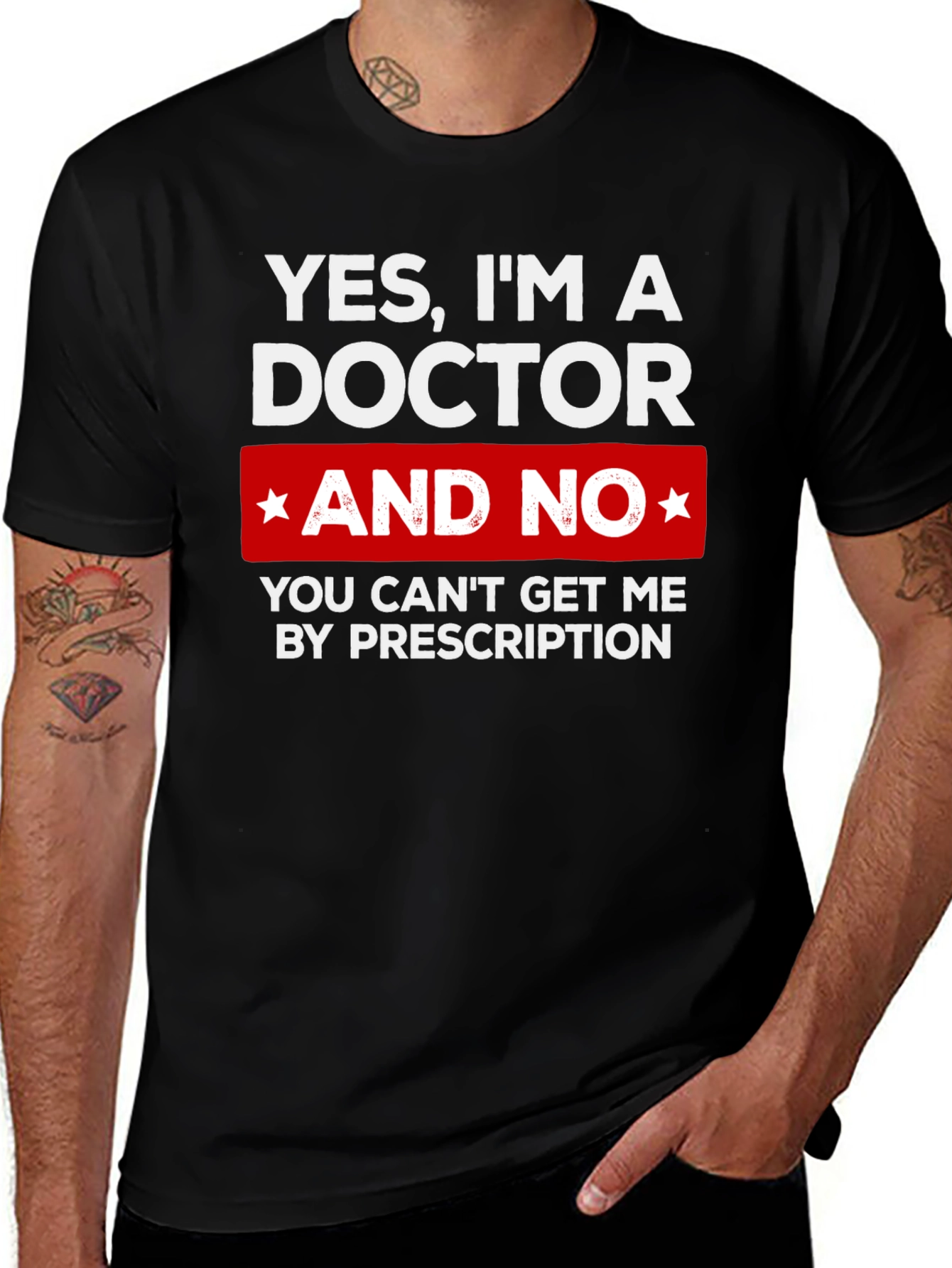 Black Doctor Funny Graphic T-Shirt - Prescription Humor main image