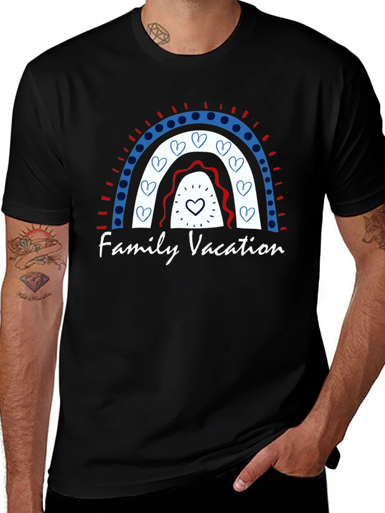 Variant 20 of Family Vacation Rainbow Graphic T-Shirt