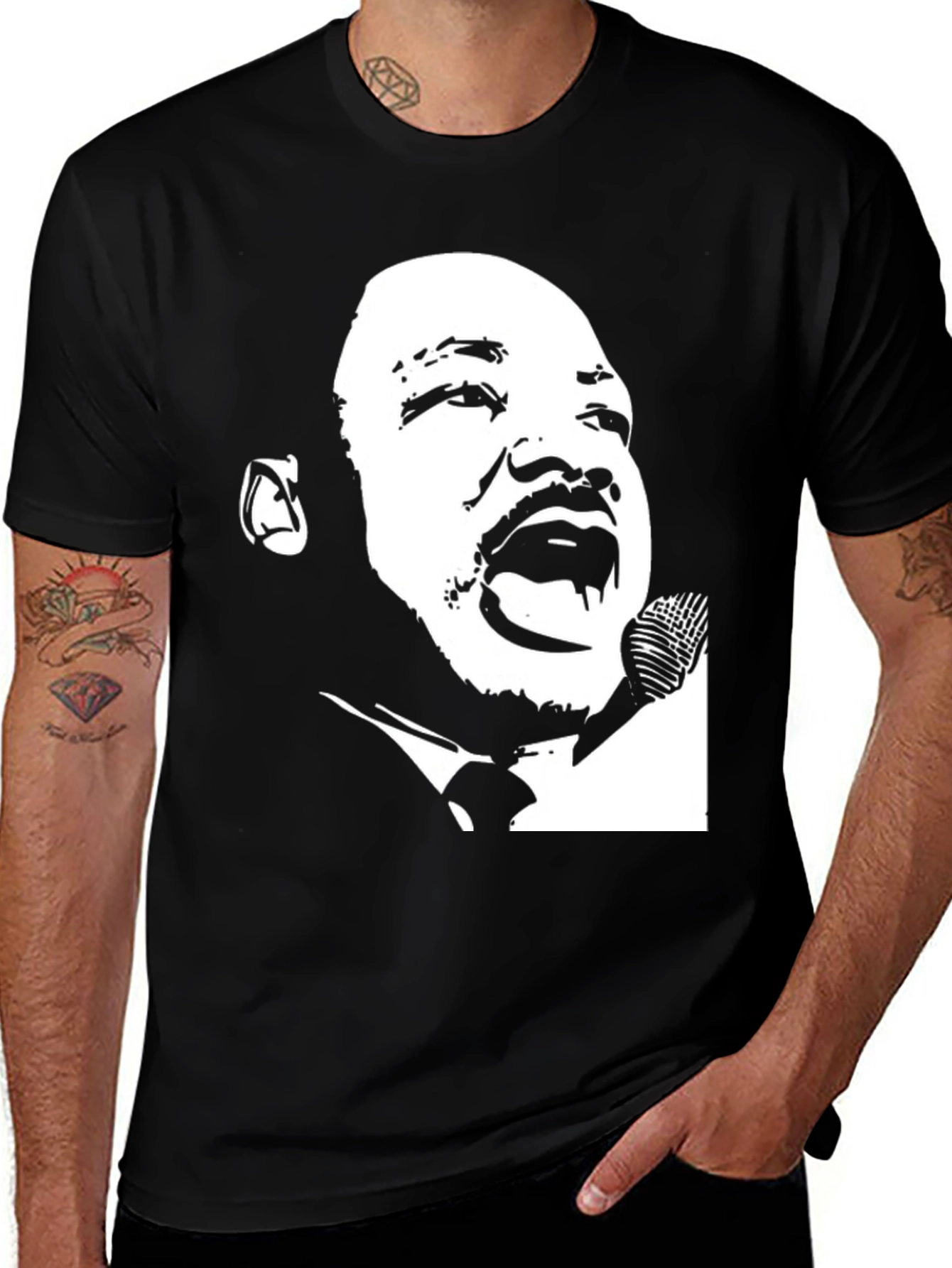 MLK Graphic T-Shirt - Black, Short Sleeve