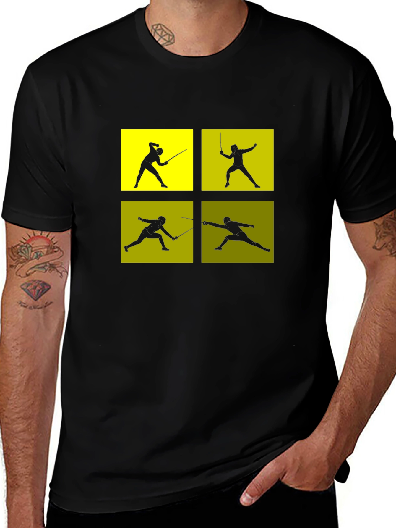Variant 22 of Fencing Silhouette Graphic T-Shirt