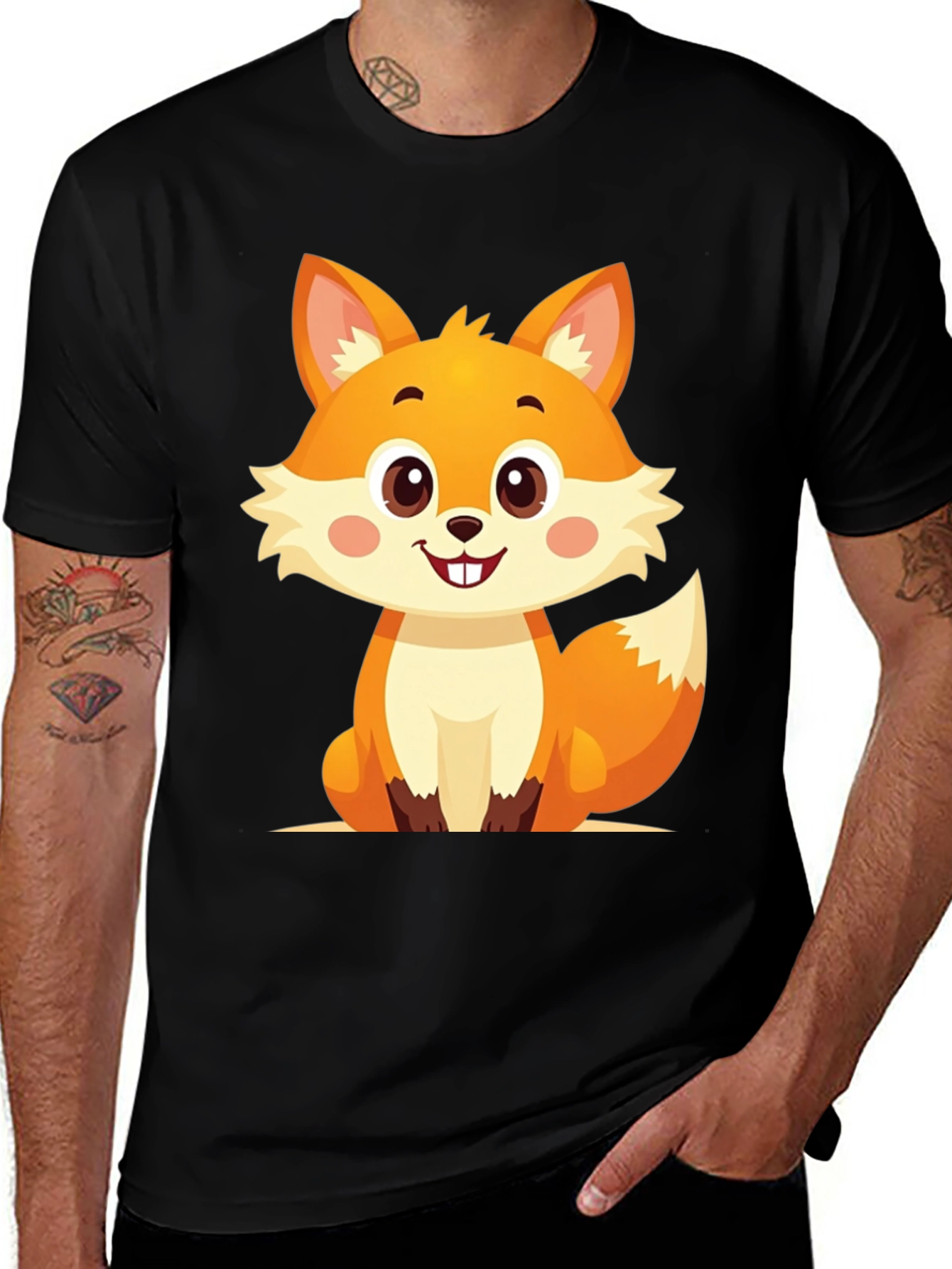 Variant 22 of Cute Cartoon Fox Graphic Tee