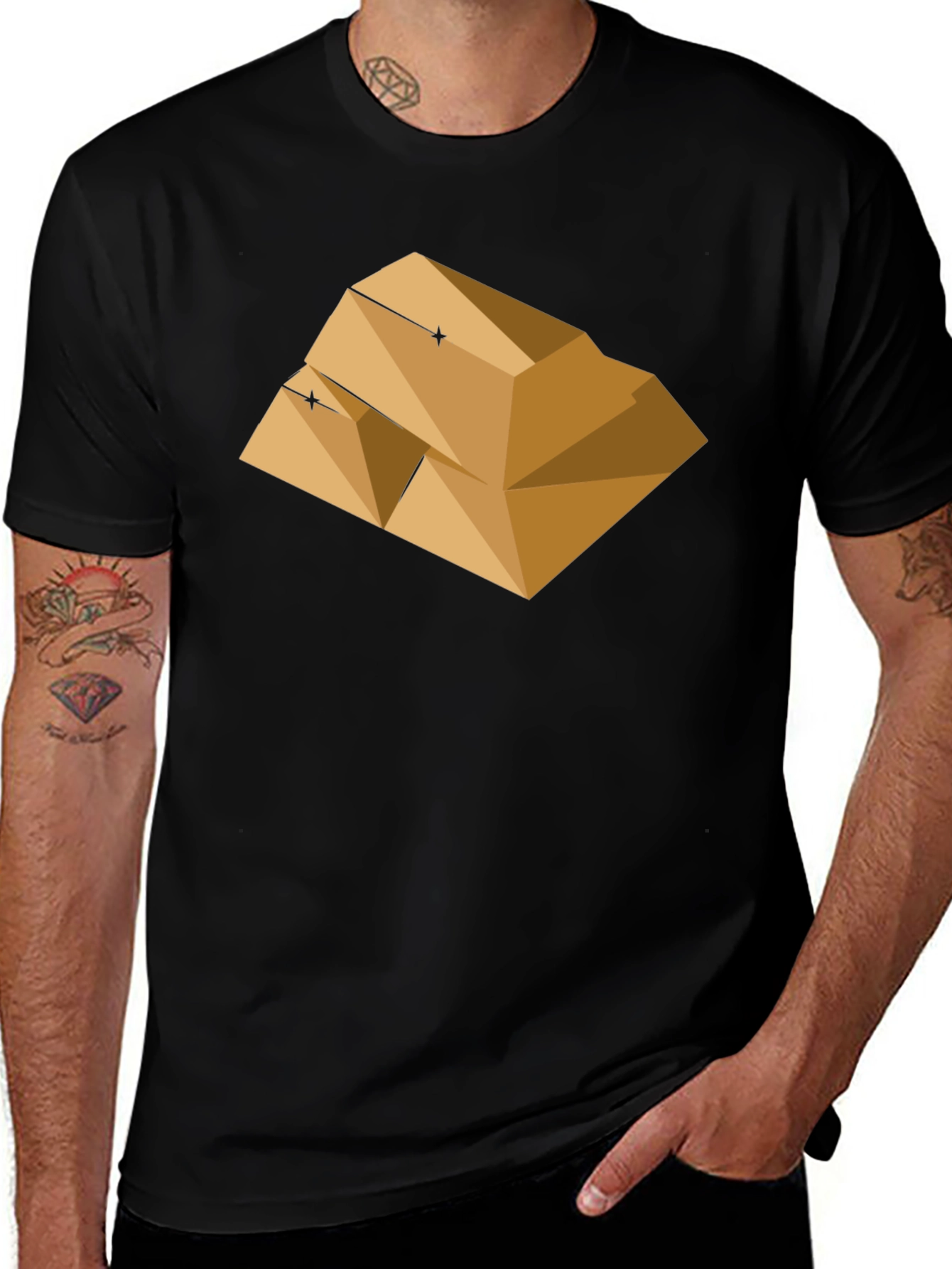 Variant 6 of Gold Bar Graphic Tee - Modern Style