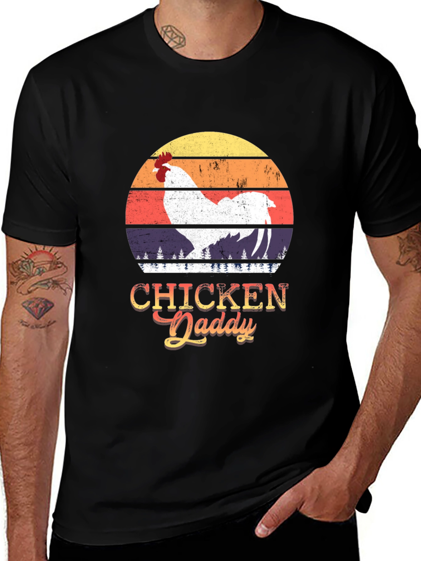 Variant 13 of Chicken Daddy Graphic T-Shirt - Retro Style