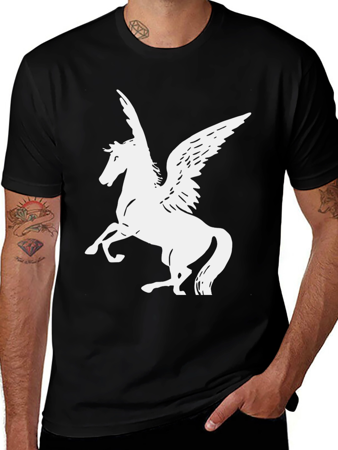 Variant 4 of Black Pegasus Graphic Tee