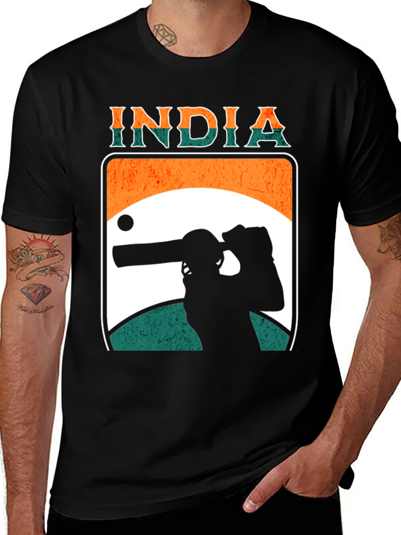 India Cricket T-Shirt - Vintage Design