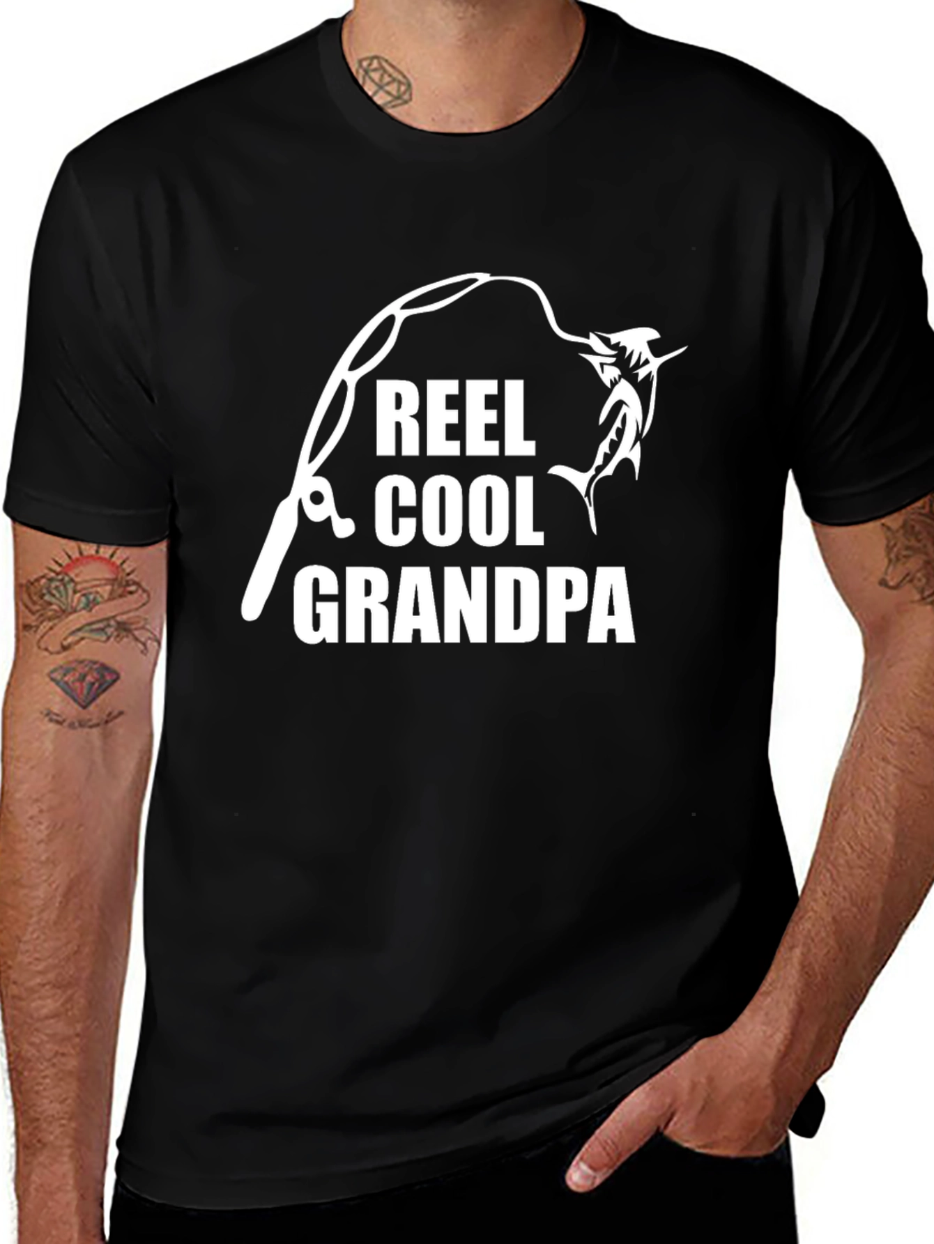 Variant 7 of Reel Cool Grandpa Fishing T-Shirt