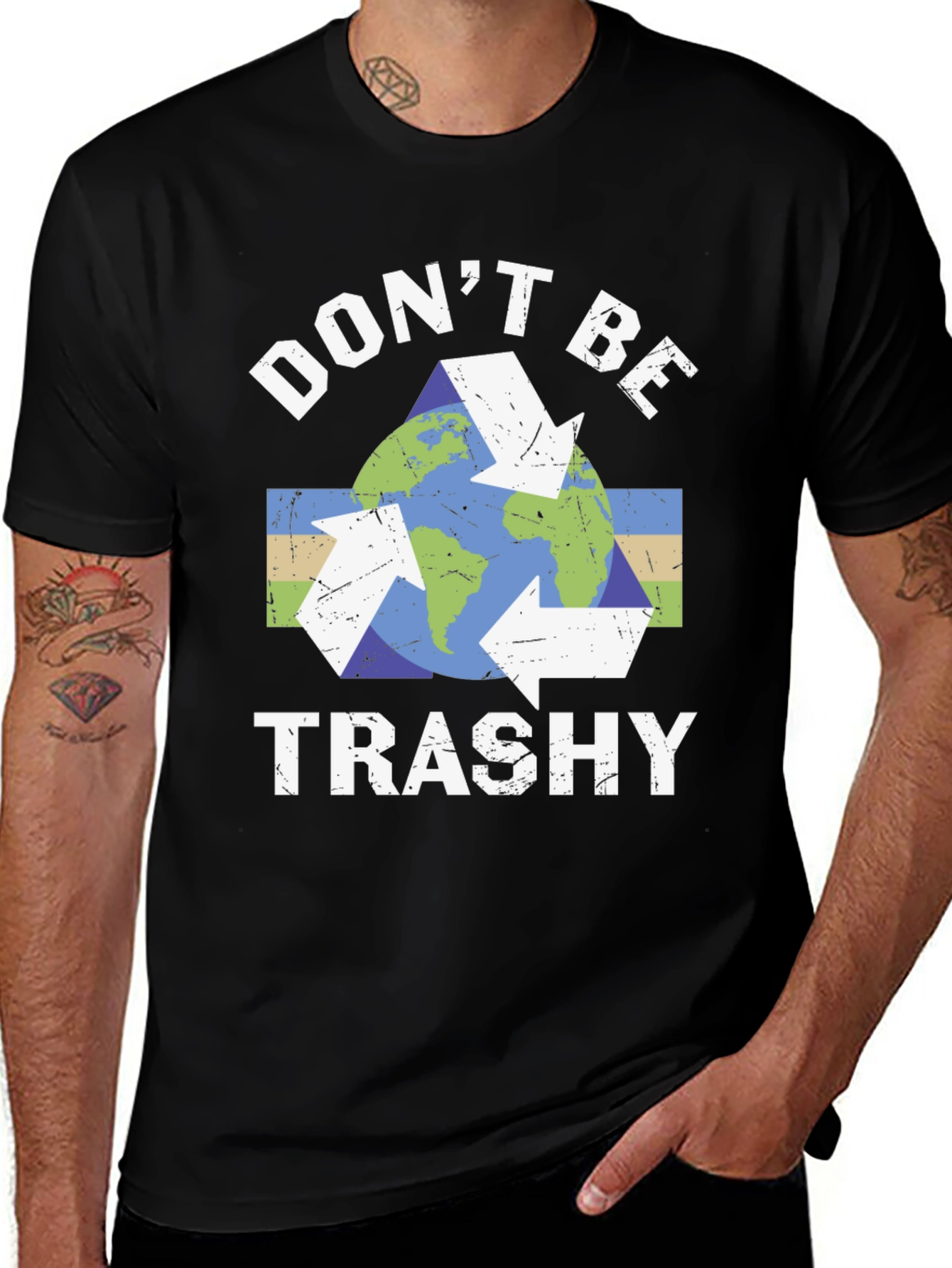 Variant 13 of Eco-Friendly "Don't Be Trashy" Graphic T-Shirt