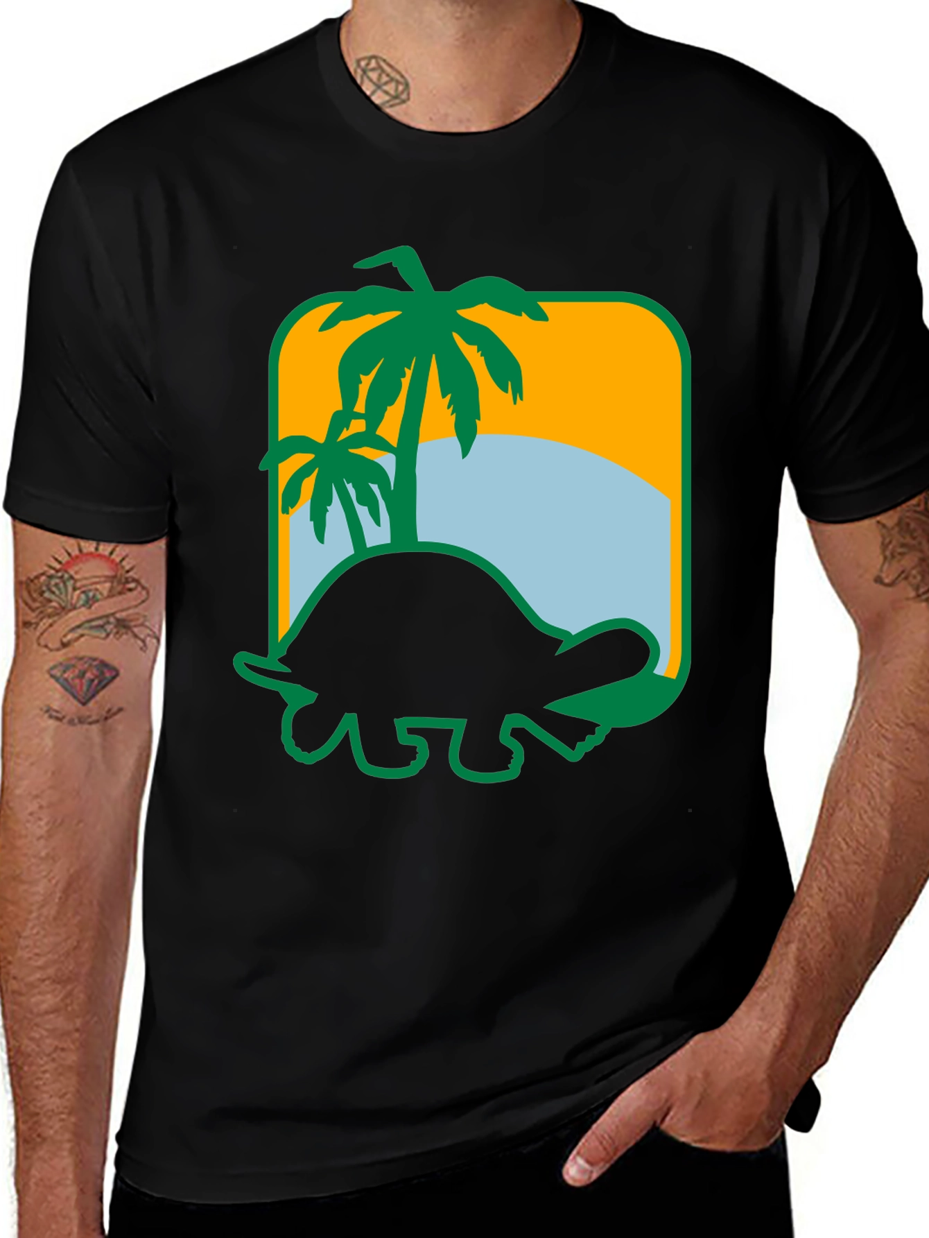 Variant 15 of Tropical Turtle Graphic Tee - Beach Vibes