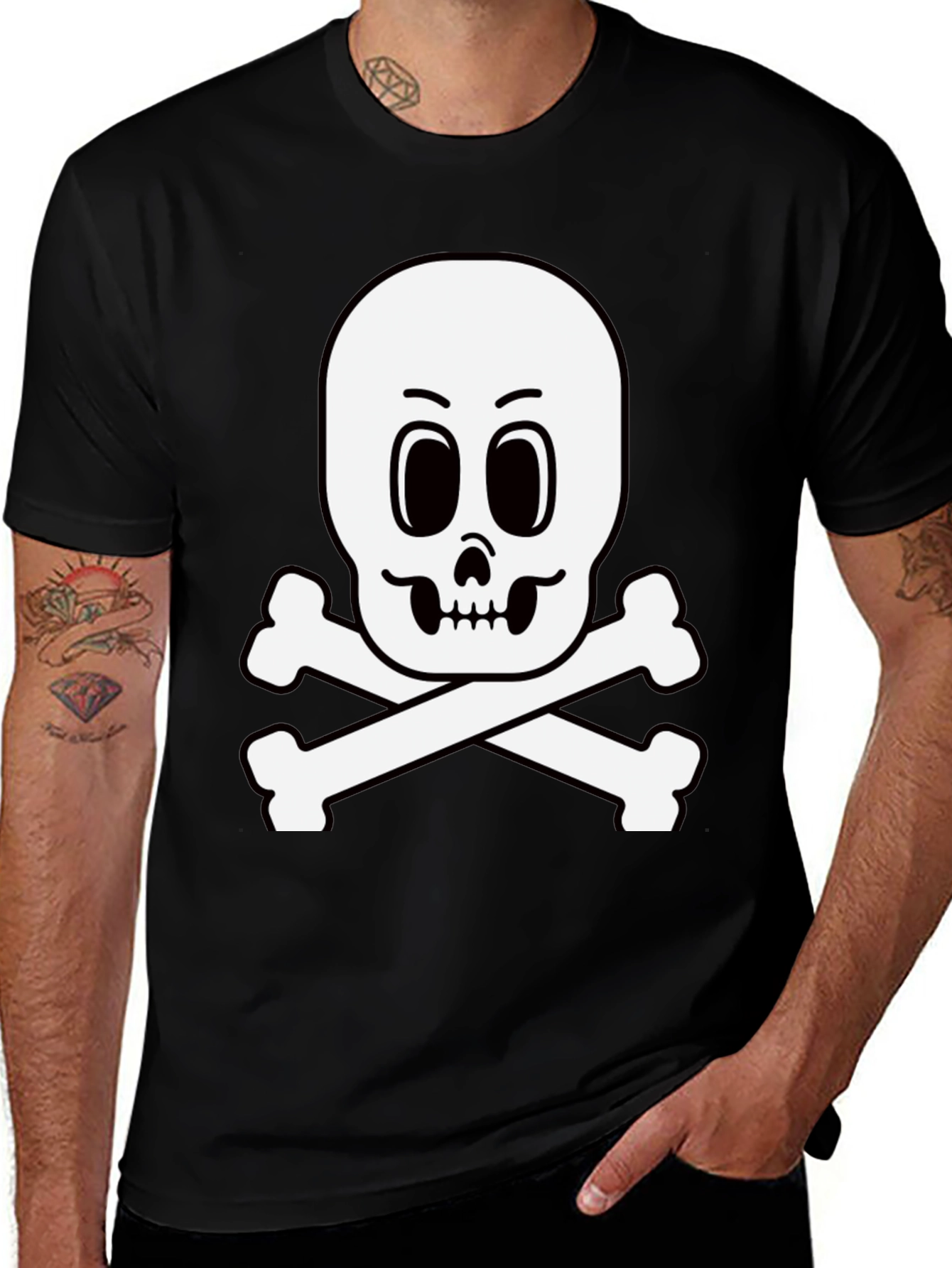Variant 10 of Skull & Crossbones Black T-Shirt