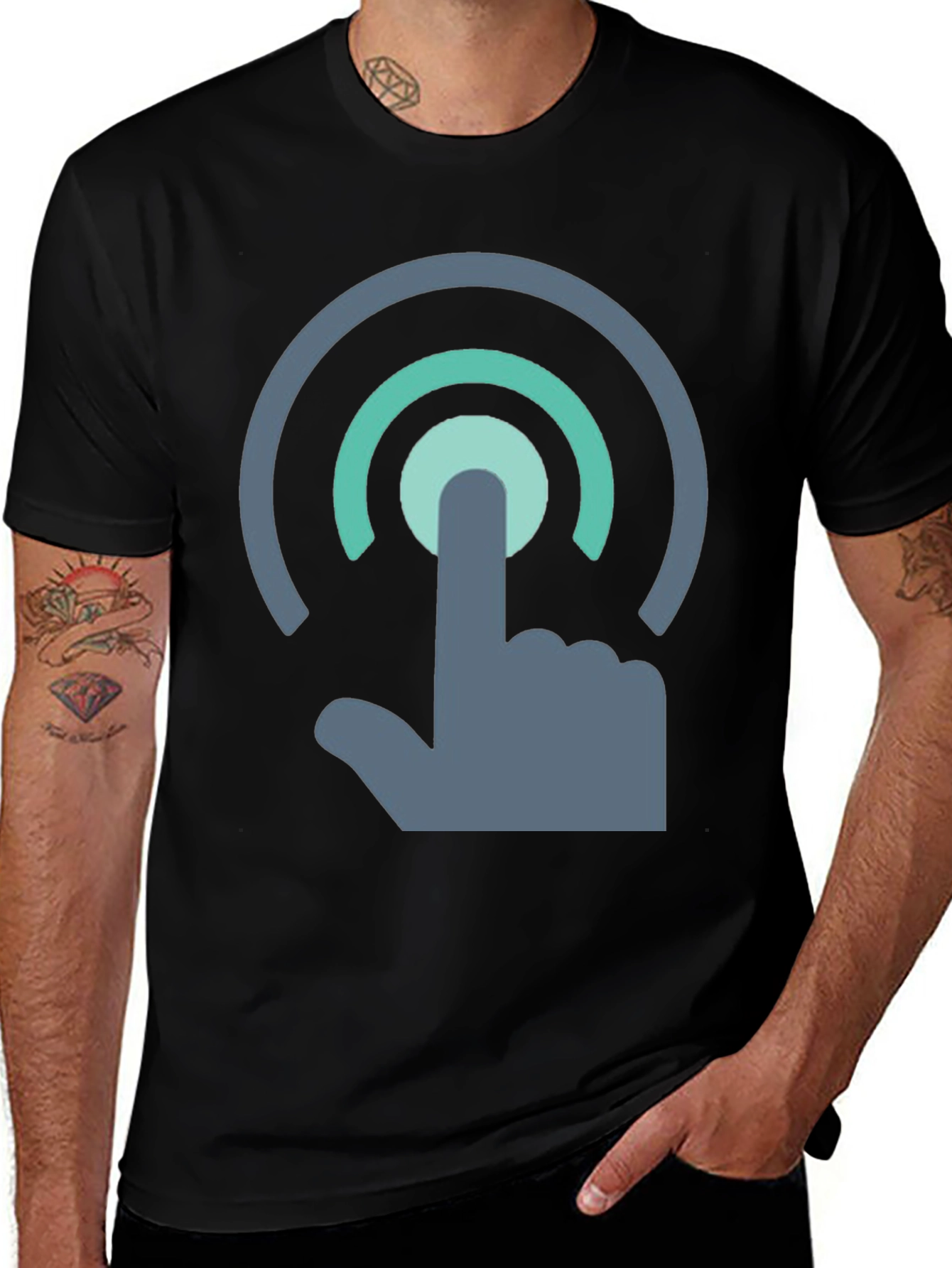 Black Touch Icon T-Shirt - Modern Graphic Tee main image