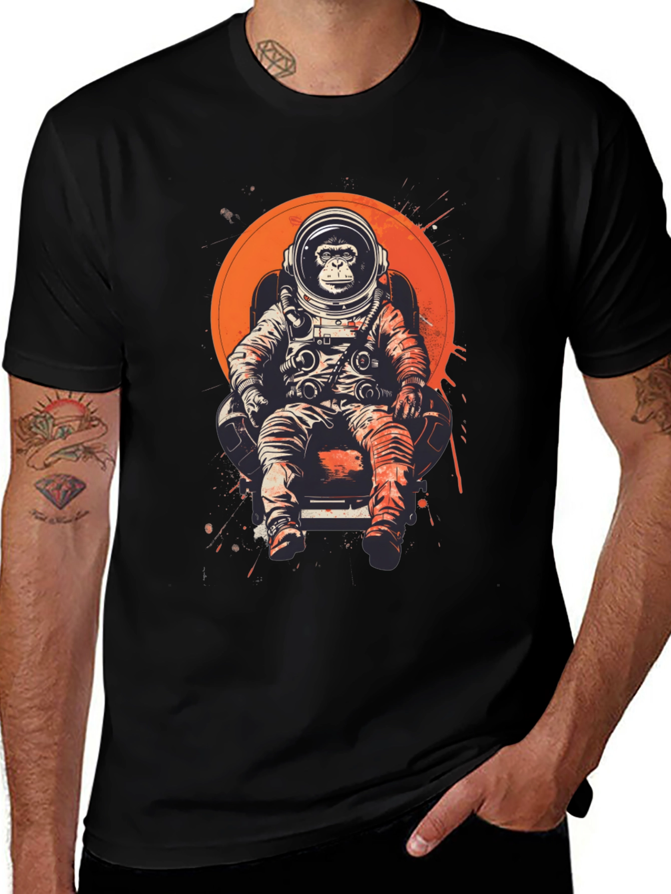 Variant 27 of Astronaut Monkey T-Shirt - Space Chimpanzee Tee