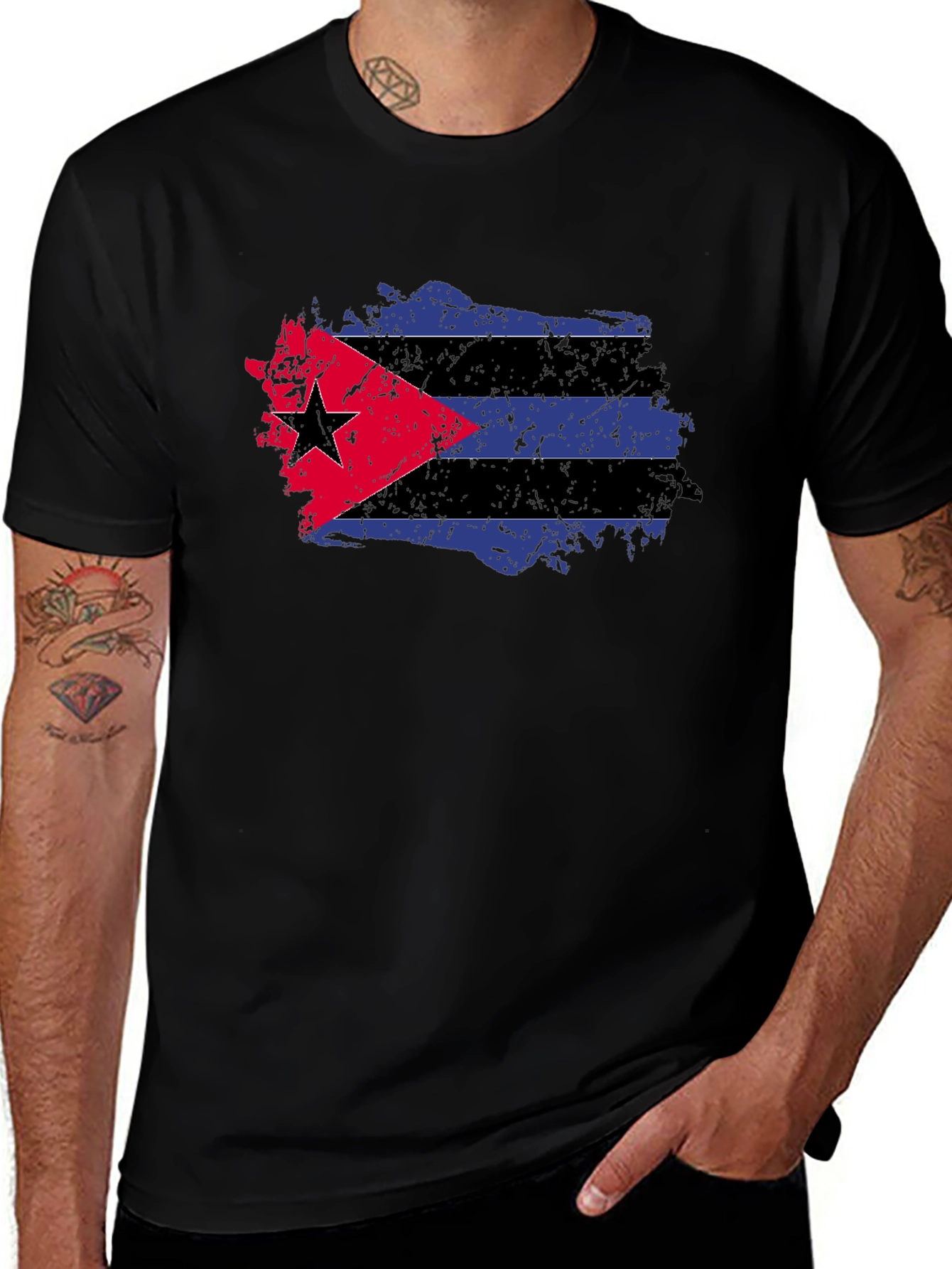 Cuban Flag Grunge Graphic T-Shirt