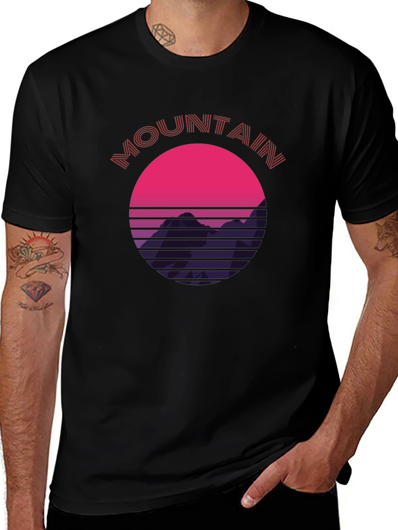 Variant 21 of Retro Mountain Sunset T-Shirt