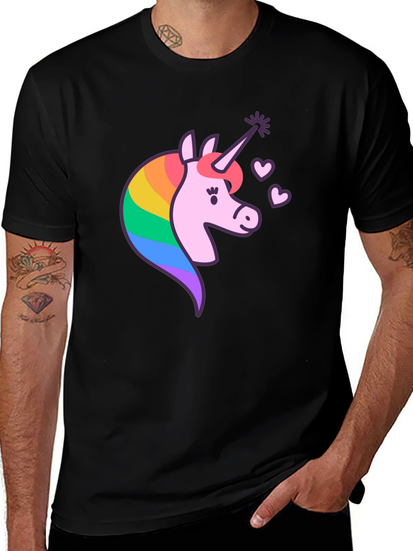 Variant 24 of Unicorn Graphic T-Shirt - Magical Rainbow Design