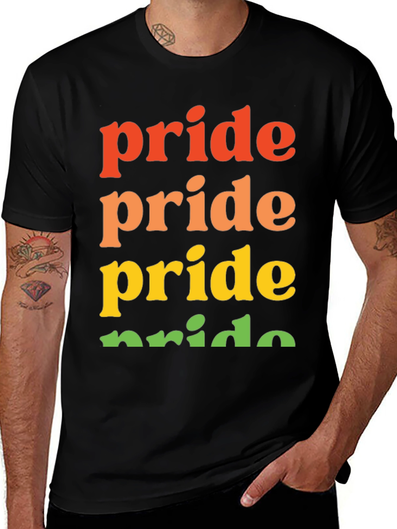 Pride Rainbow T-Shirt | Black Pride Shirt