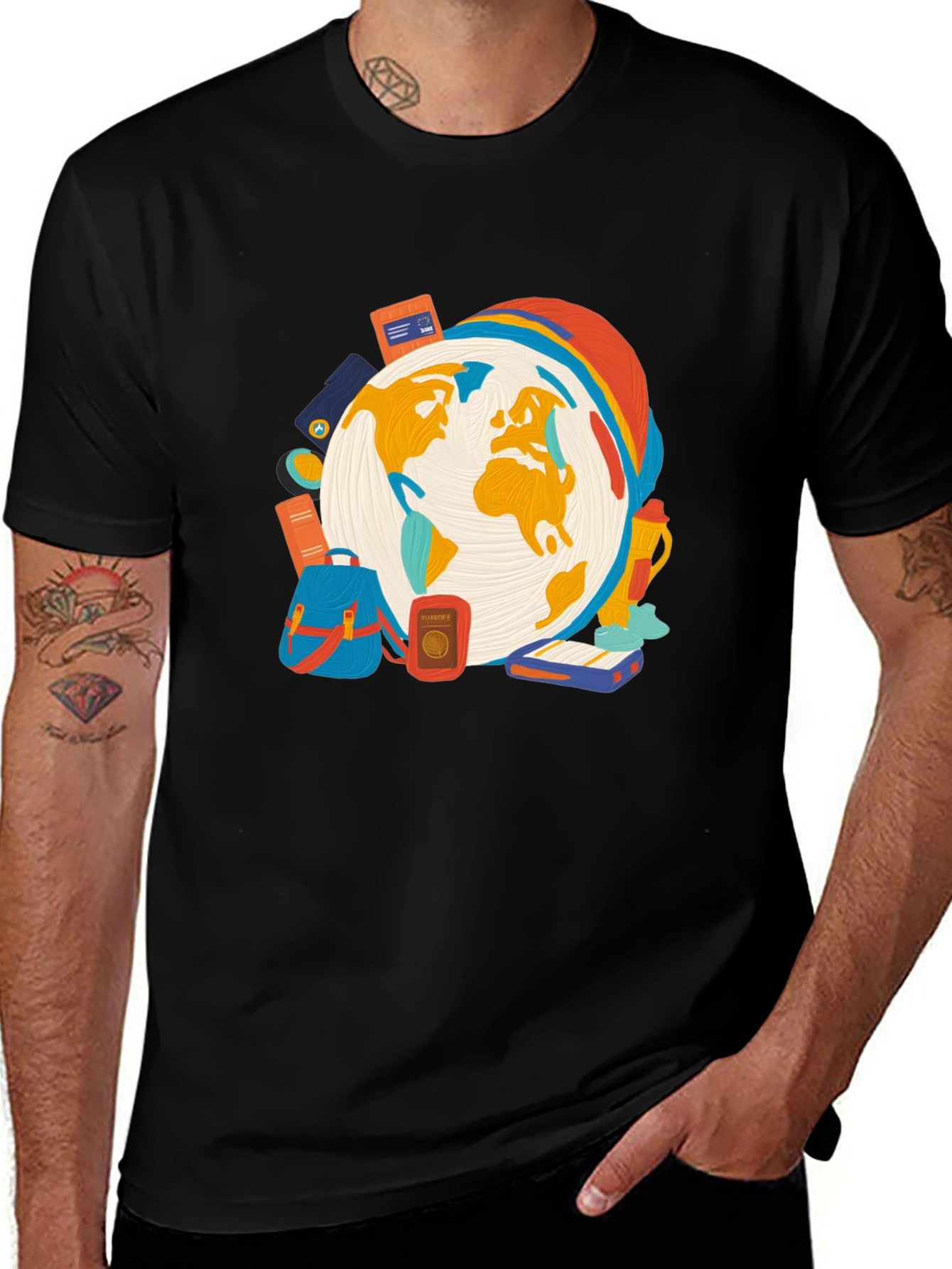 Variant 10 of Travel Themed Graphic T-Shirt