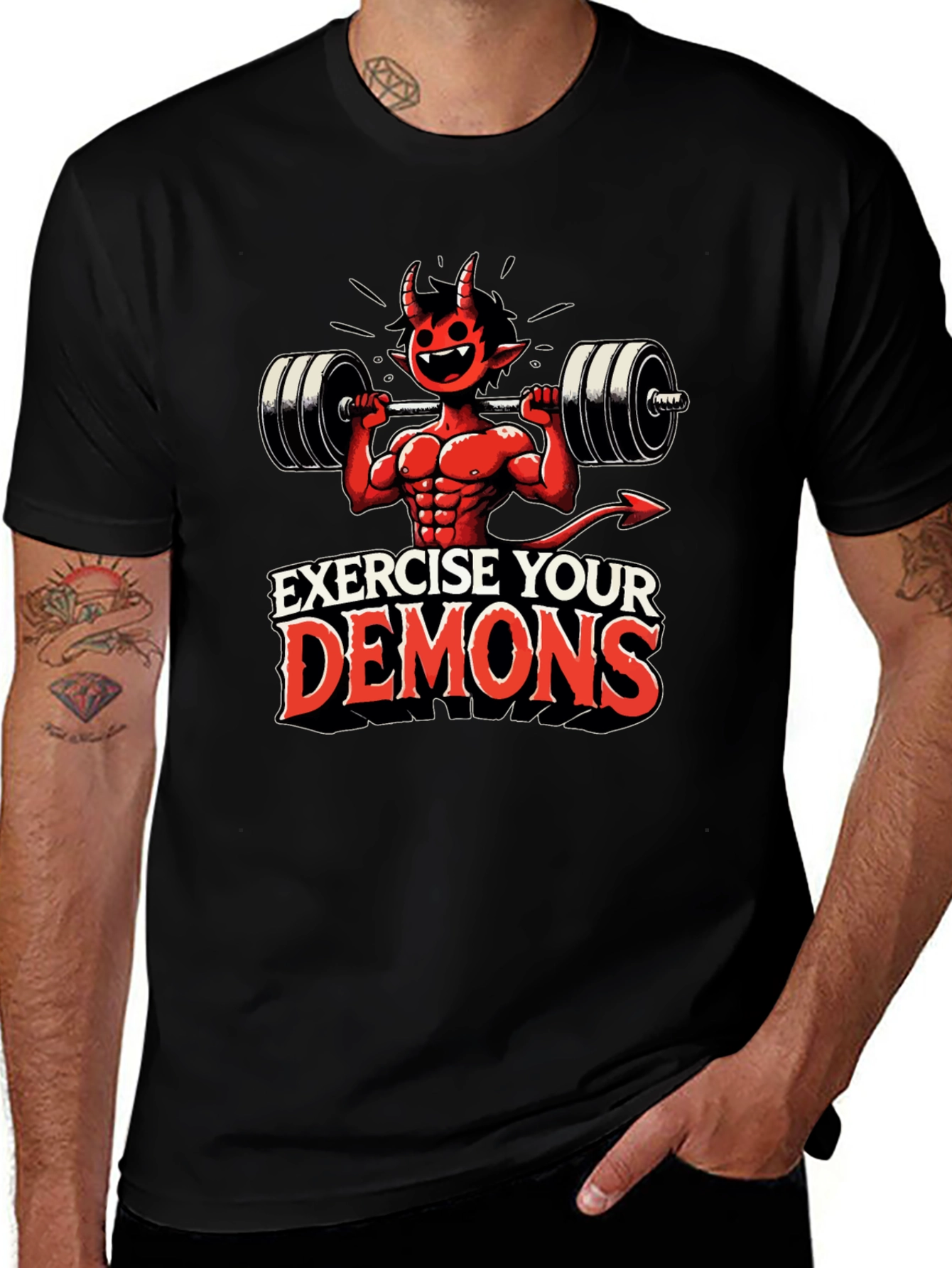 Variant 27 of Exercise Your Demons T-Shirt: Black Graphic Tee