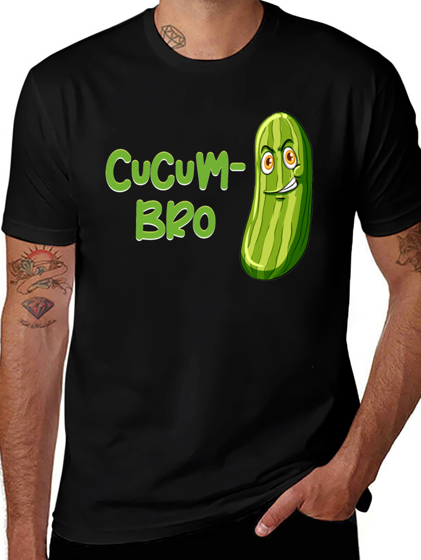 Variant 15 of CuCUM-BRO Graphic Tee - Funny Cucumber Pun T-Shirt