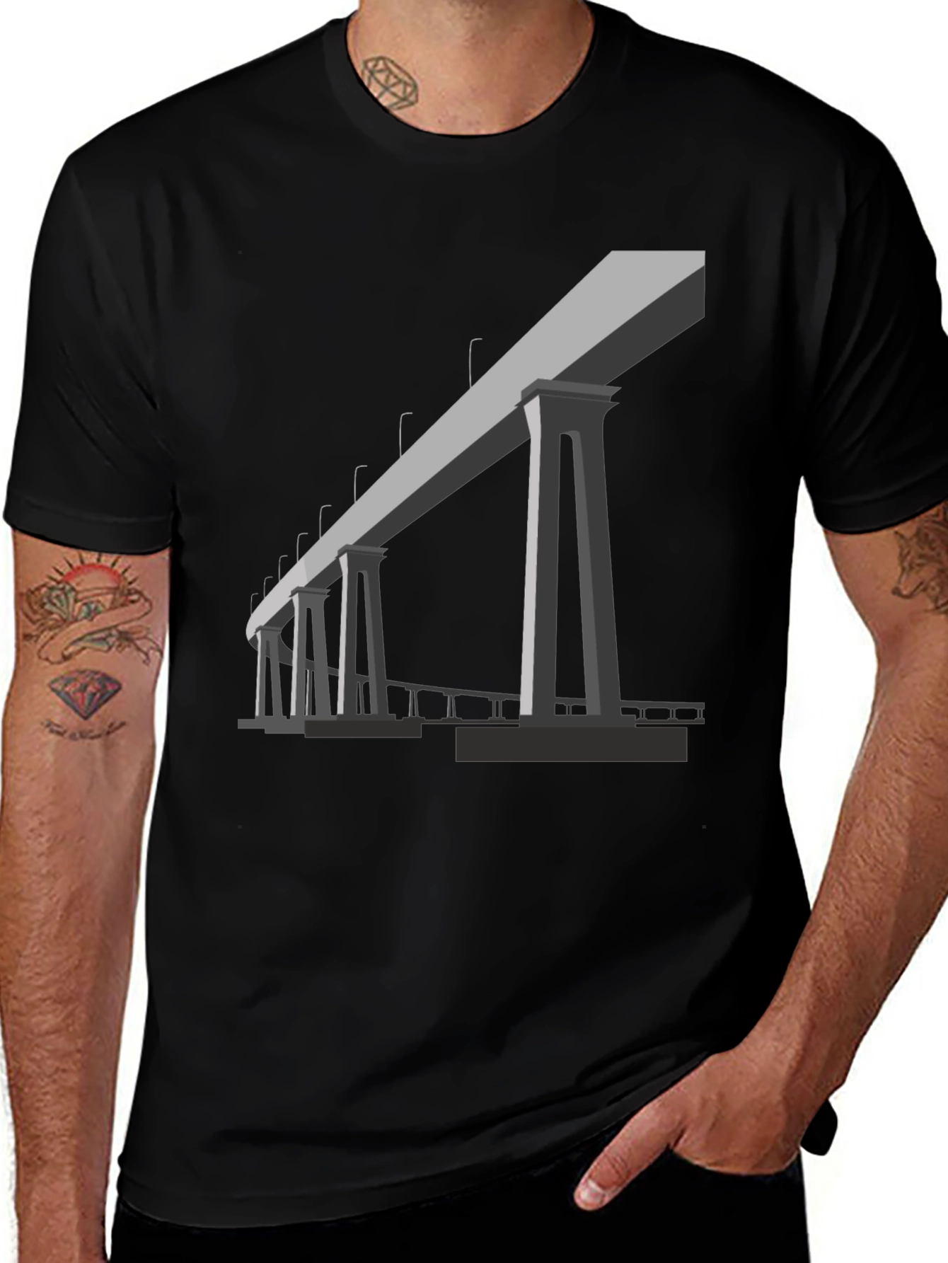 Variant 27 of Bridge Graphic T-Shirt - Modern Design