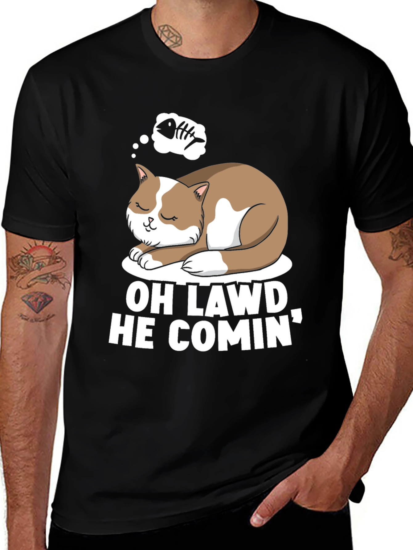 Variant 30 of Oh Lawd He Comin' Cat T-Shirt