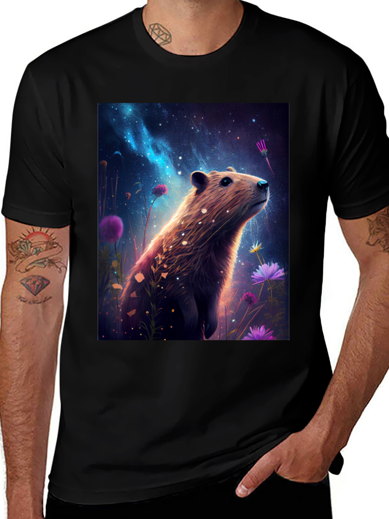 Variant 16 of Cosmic Capybara Graphic T-Shirt