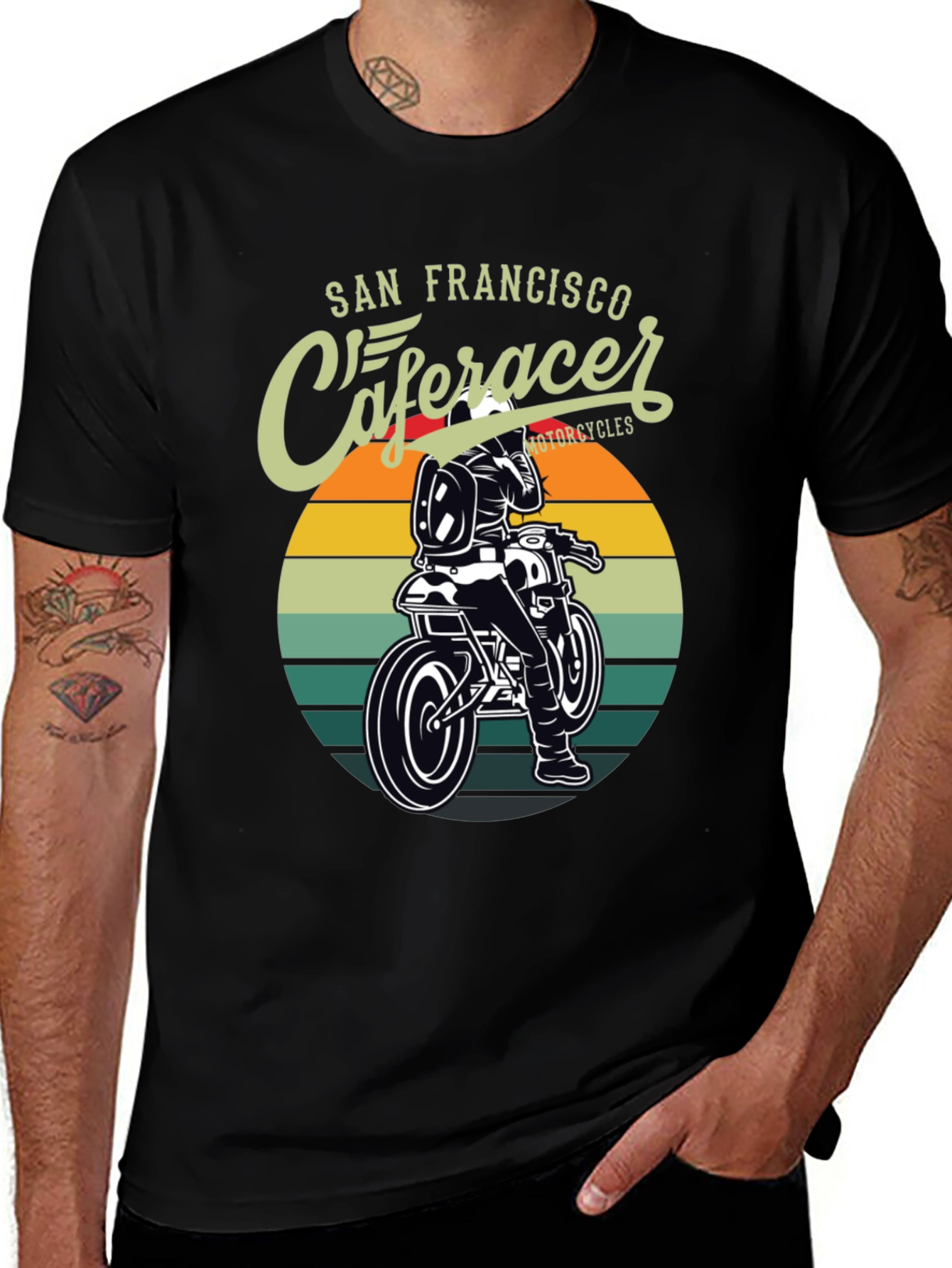 Variant 12 of San Francisco Cafe Racer Motorcycle T-Shirt