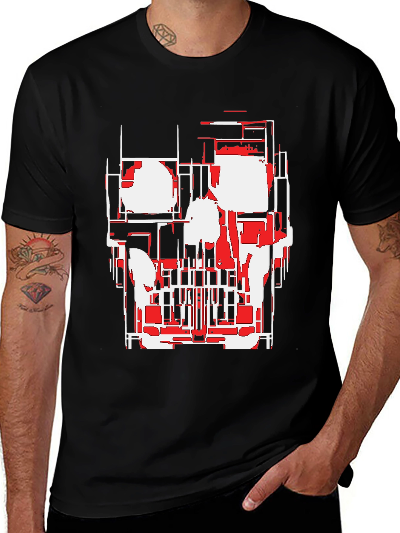 Variant 27 of Geometric Skull Graphic Tee