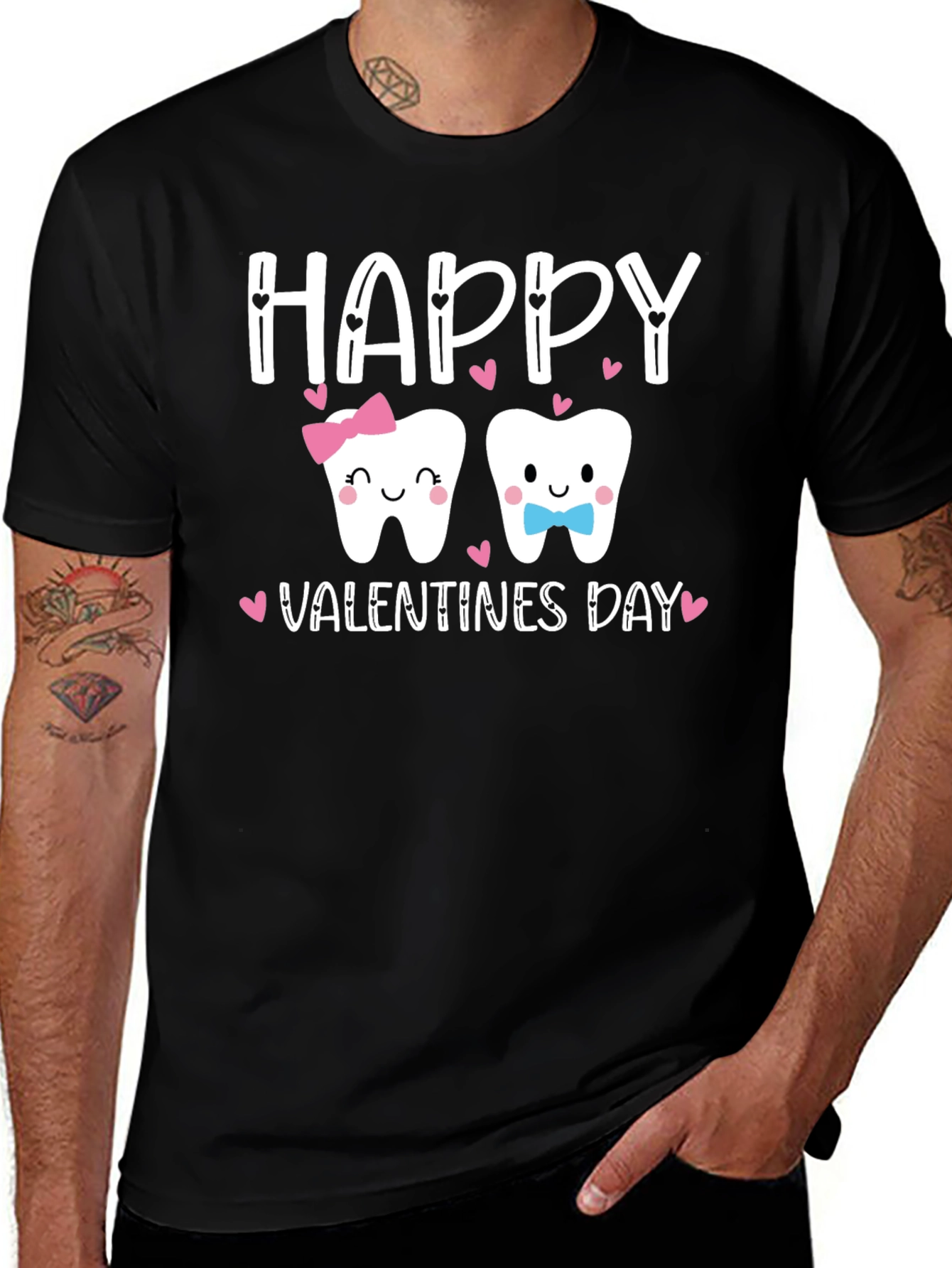 Happy Valentines Day Teeth Graphic T-Shirt