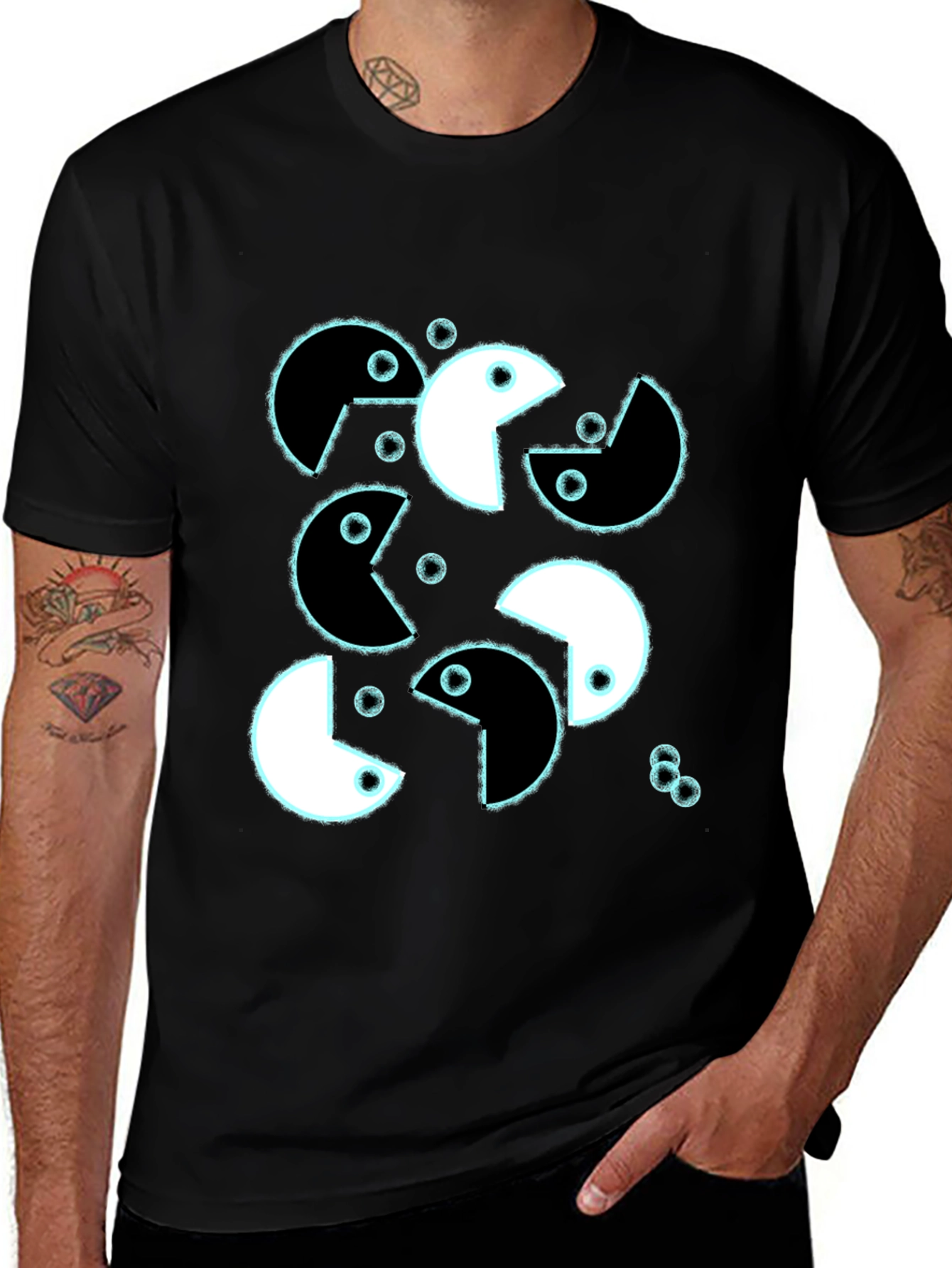 Variant 17 of Yin Yang Pac-Man Graphic Tee