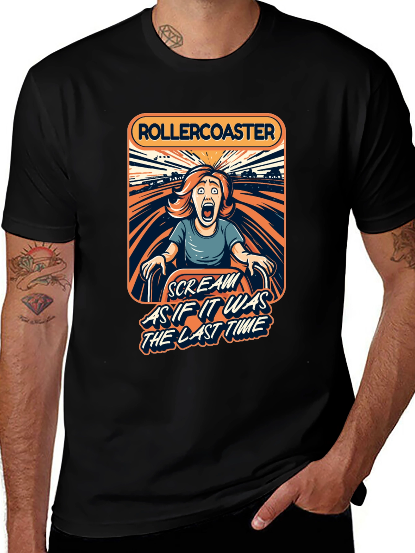 Variant 27 of Rollercoaster Scream T-Shirt - Last Time Ride!