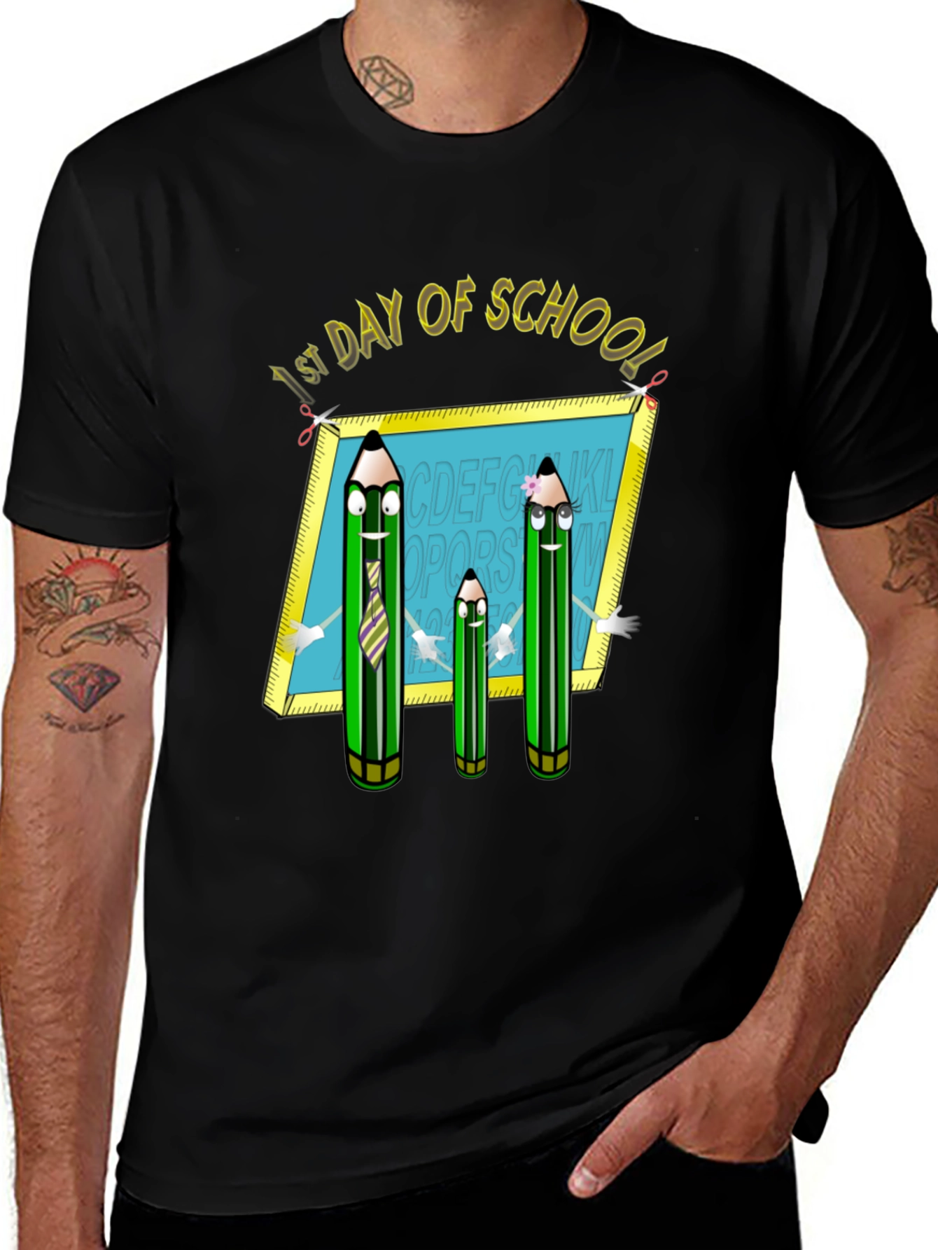 Variant 27 of First Day of School T-Shirt: Animated Pencils