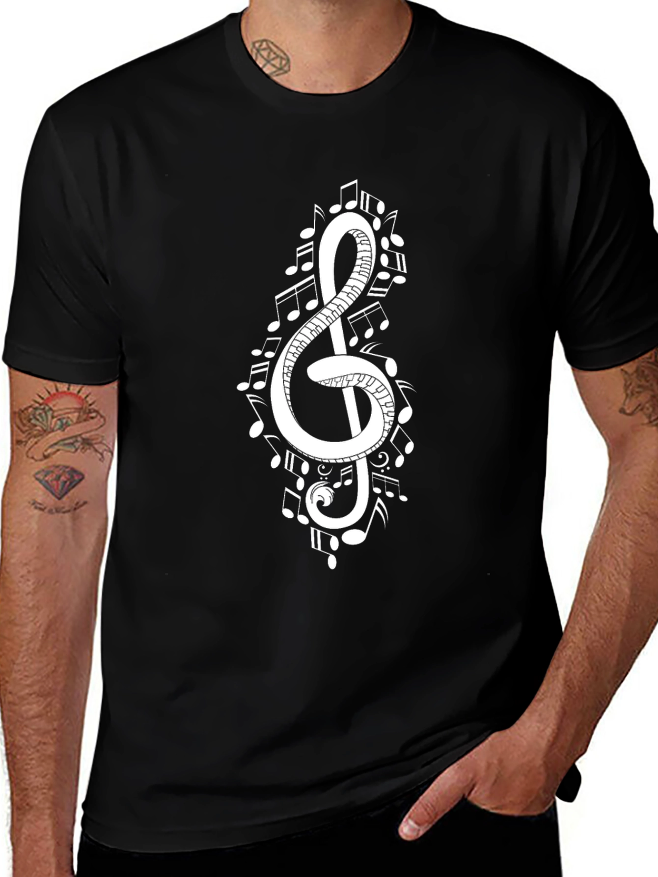 Variant 11 of Musical Note Clef Graphic Tee