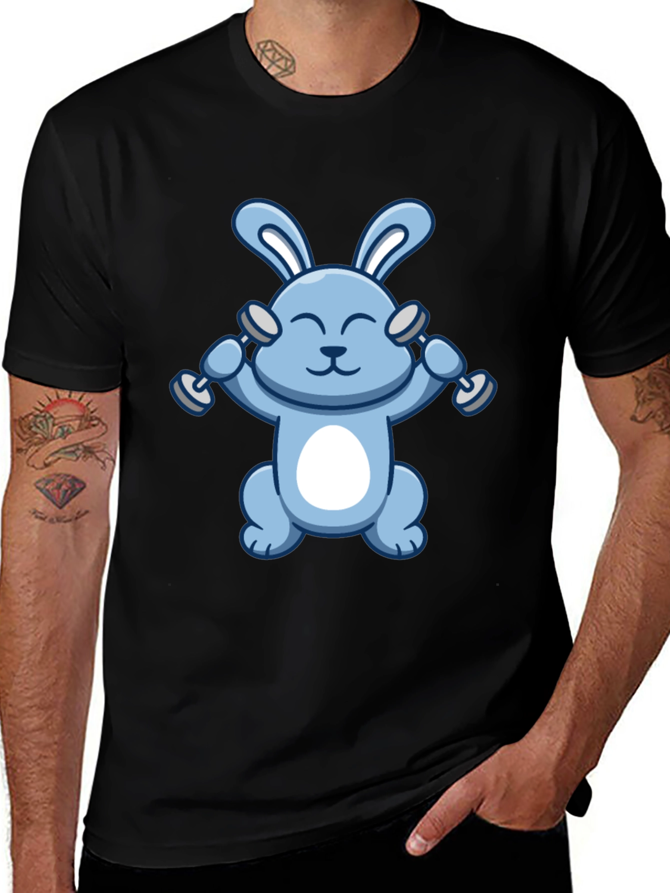 Bunny Weights Black T-Shirt