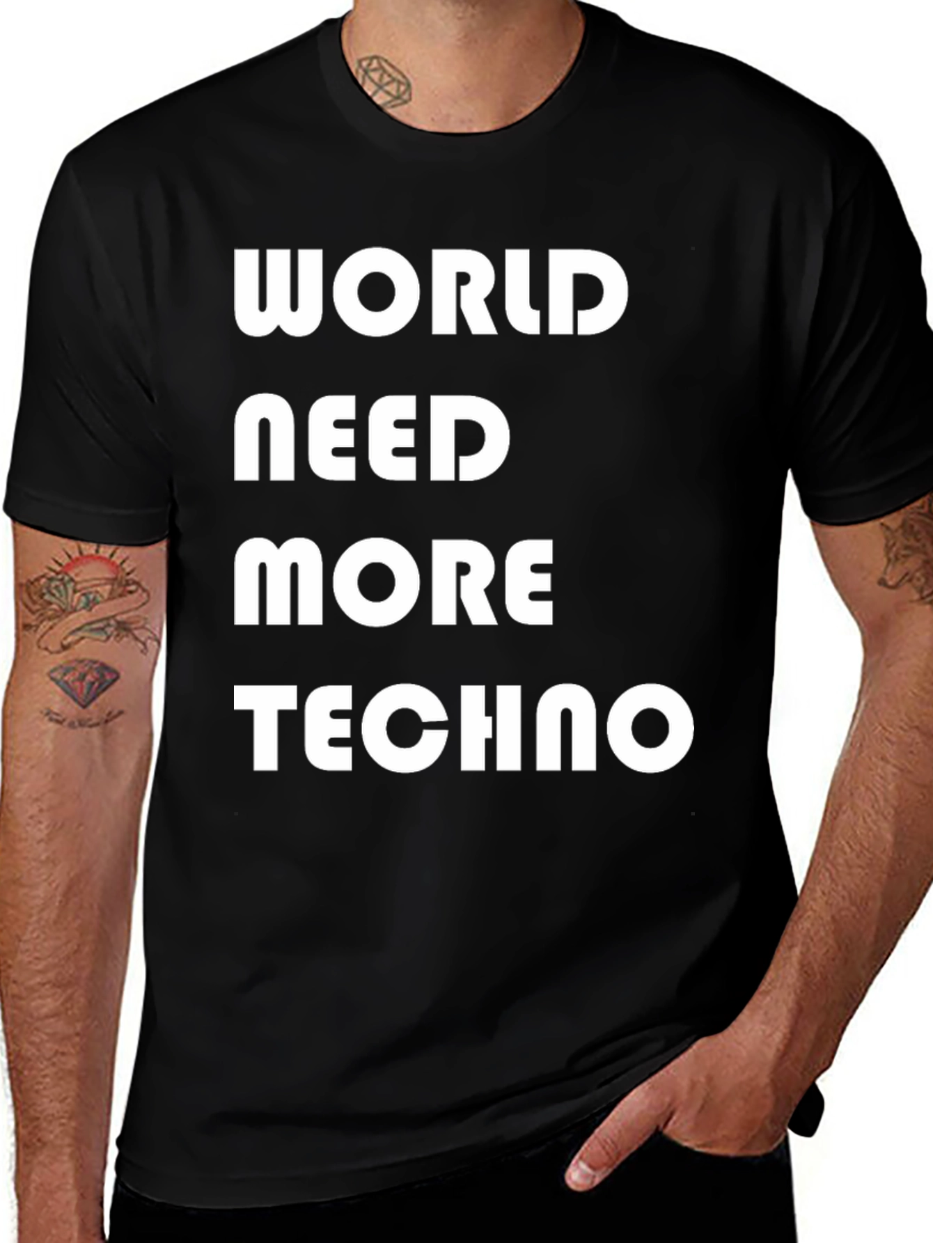 Variant 27 of World Need More Techno T-Shirt