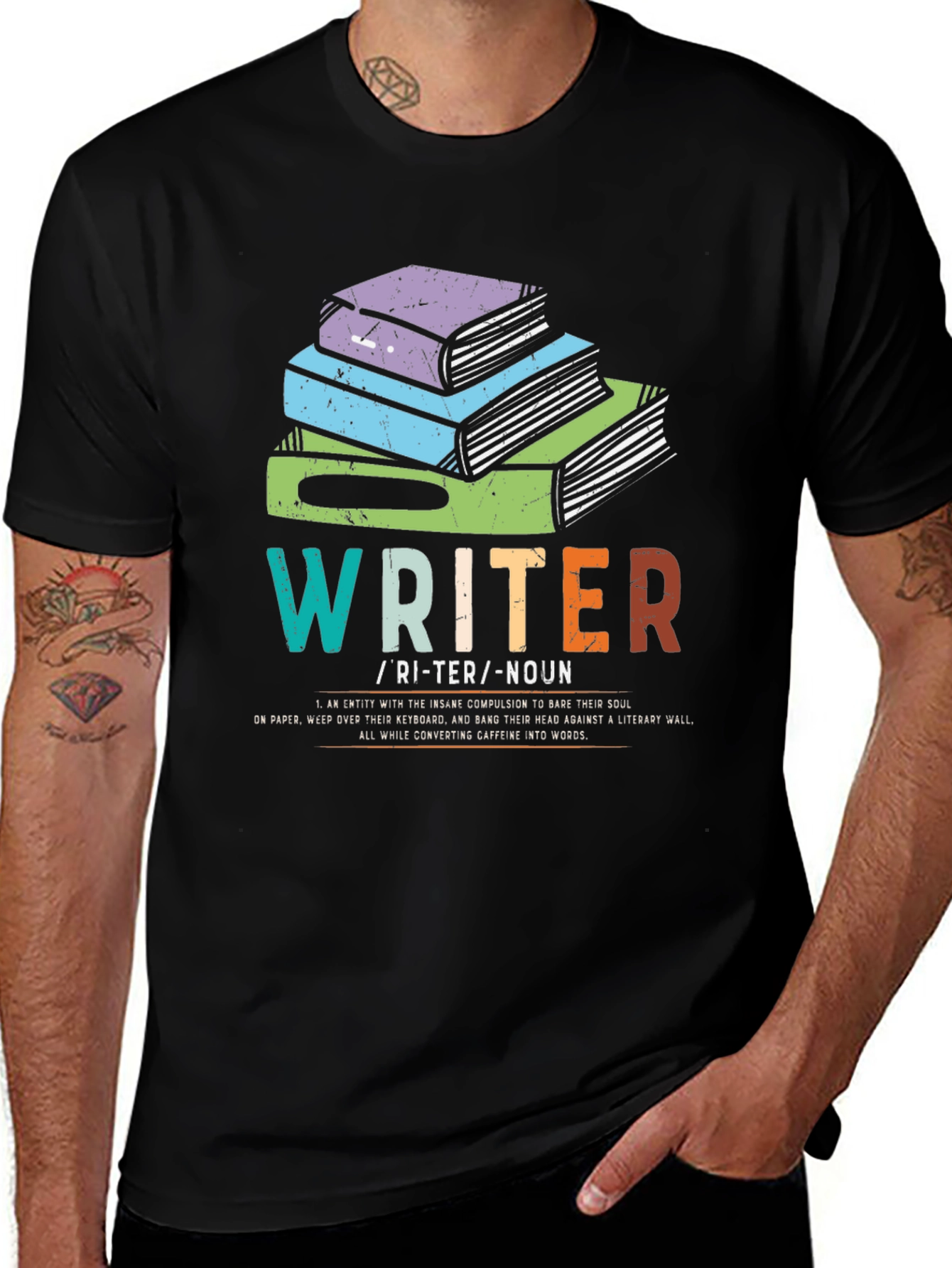 Black Writer Definition T-Shirt - Book Lover Apparel main image