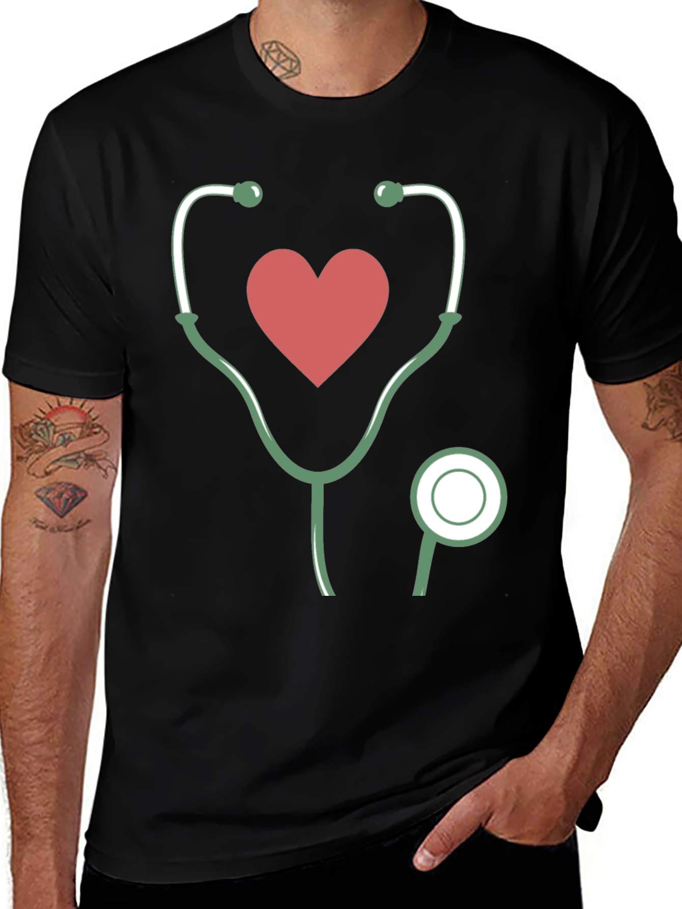 Variant 3 of Heartbeat Stethoscope Graphic Tee