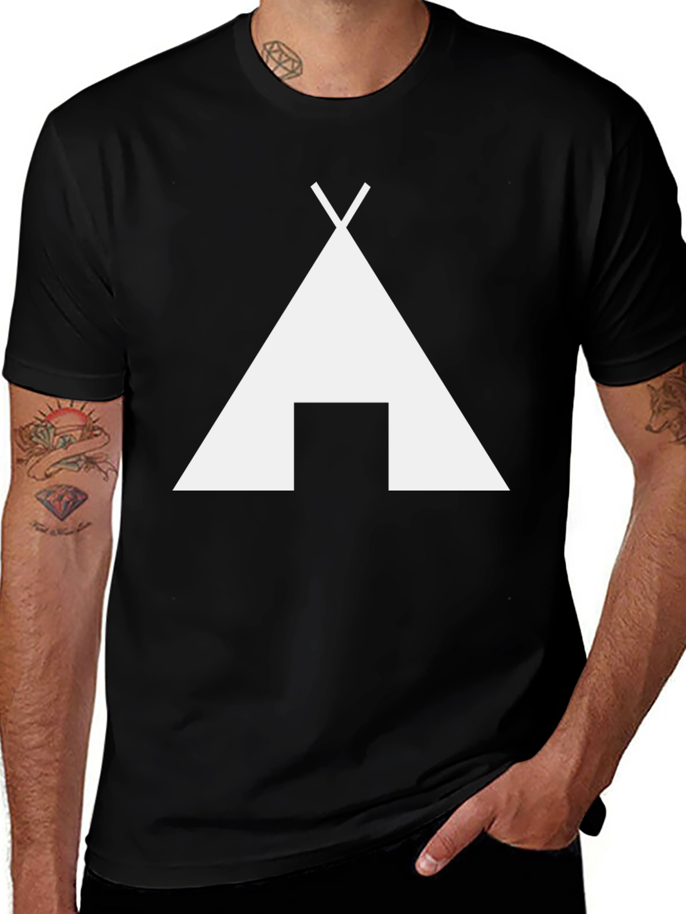 Variant 3 of Minimalist Teepee Graphic T-Shirt - Casual Style