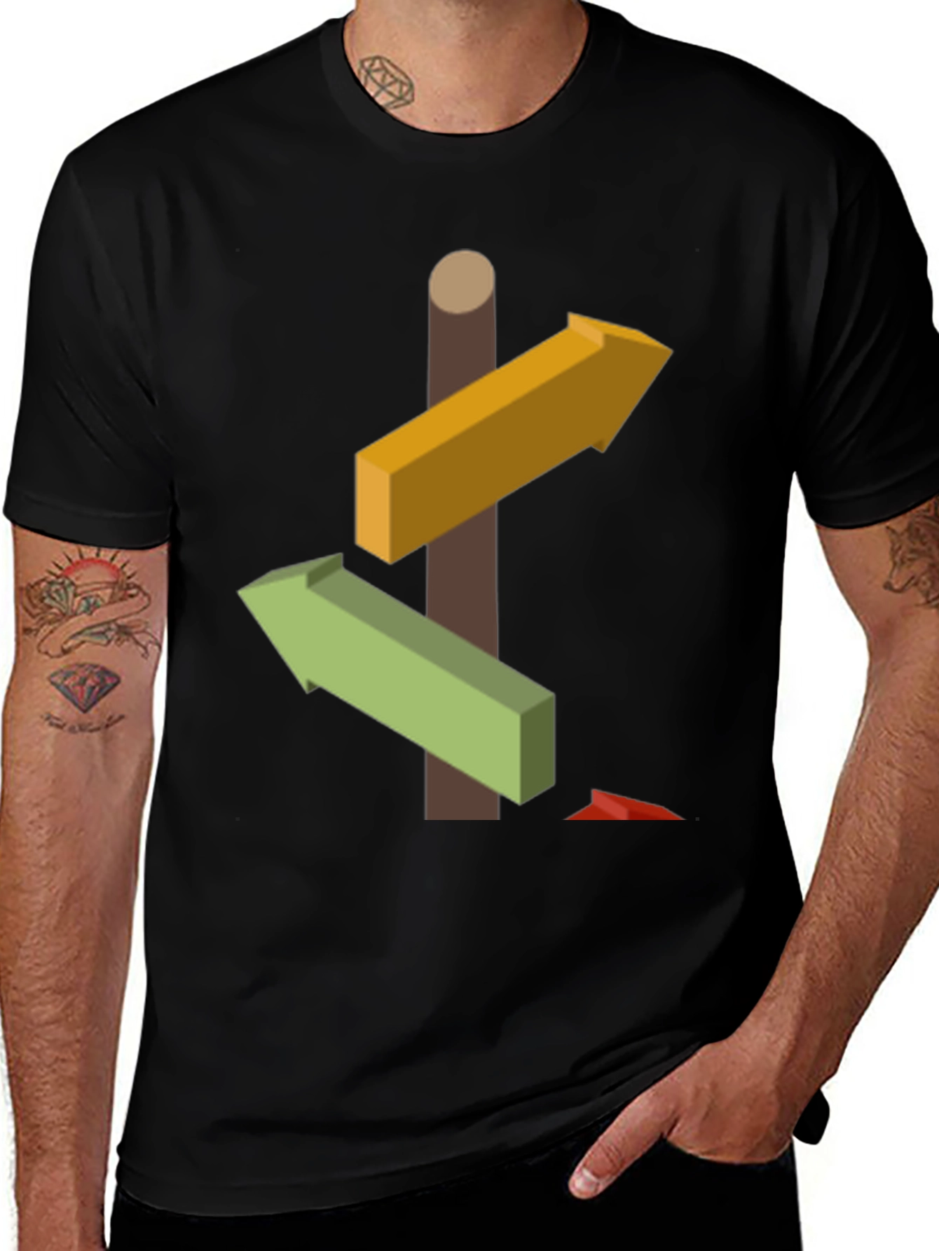 Directional Arrows Graphic Tee - Unique Design