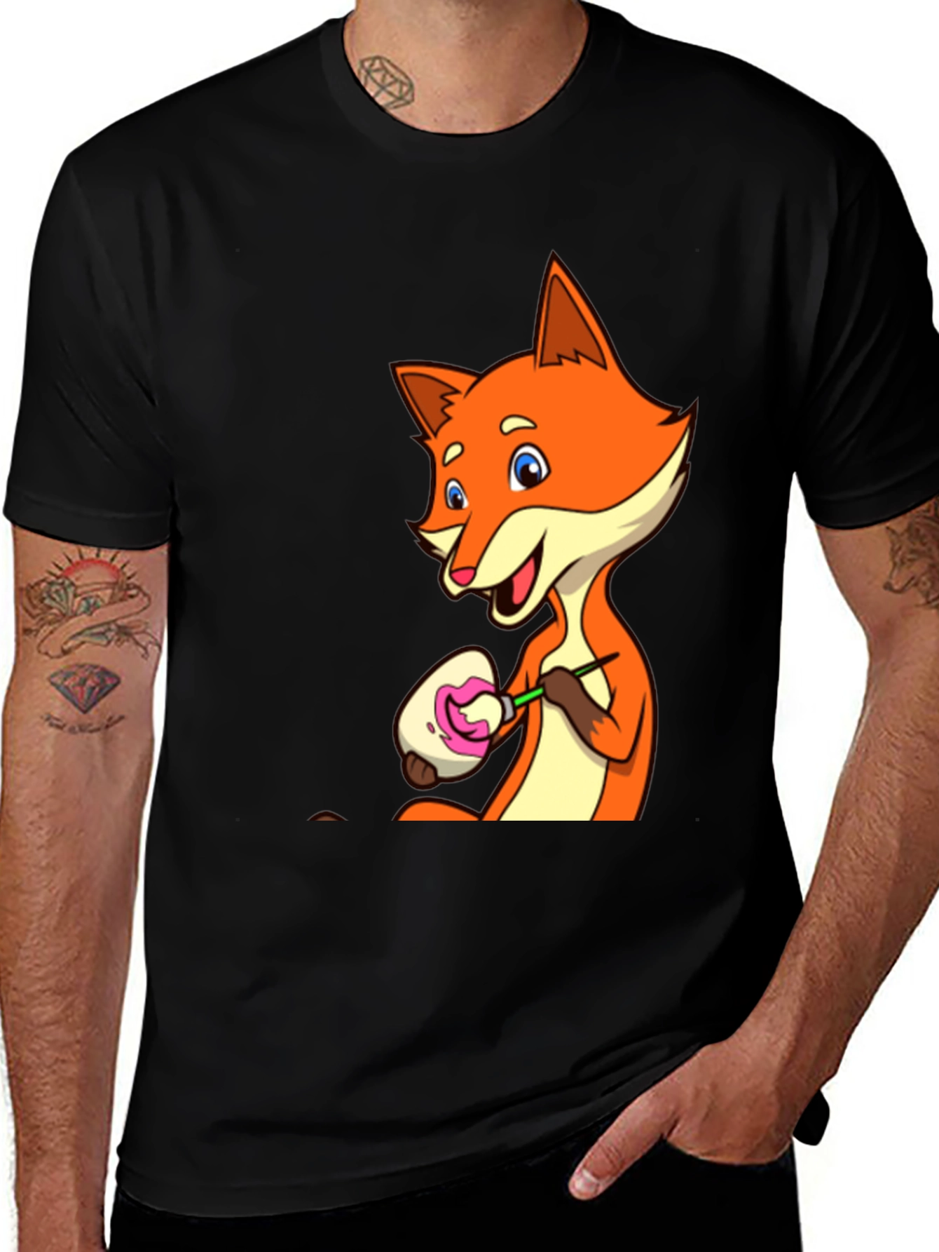 Fox Painting Easter Egg Graphic Tee