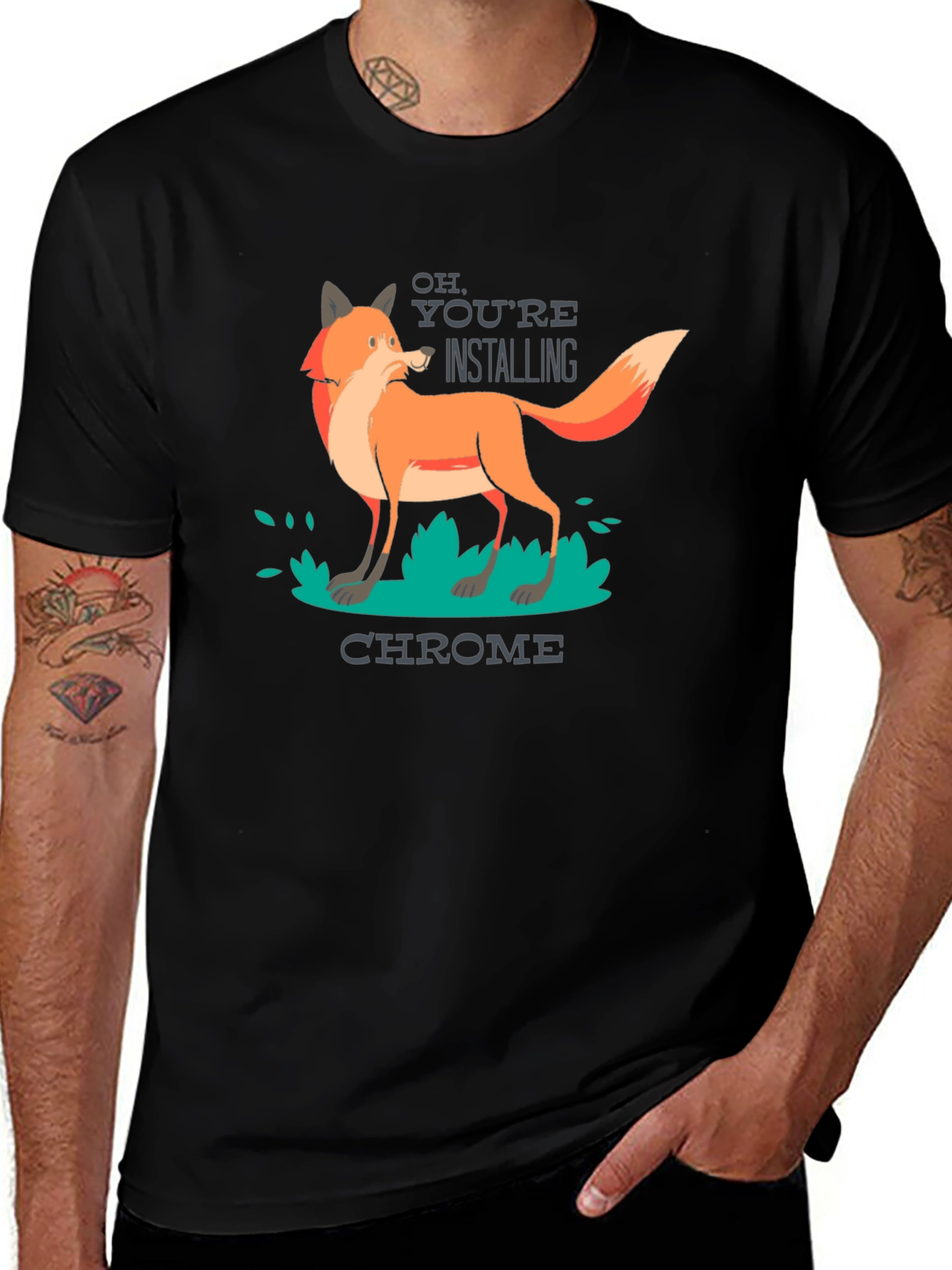 Variant 10 of Funny Firefox Chrome T-Shirt