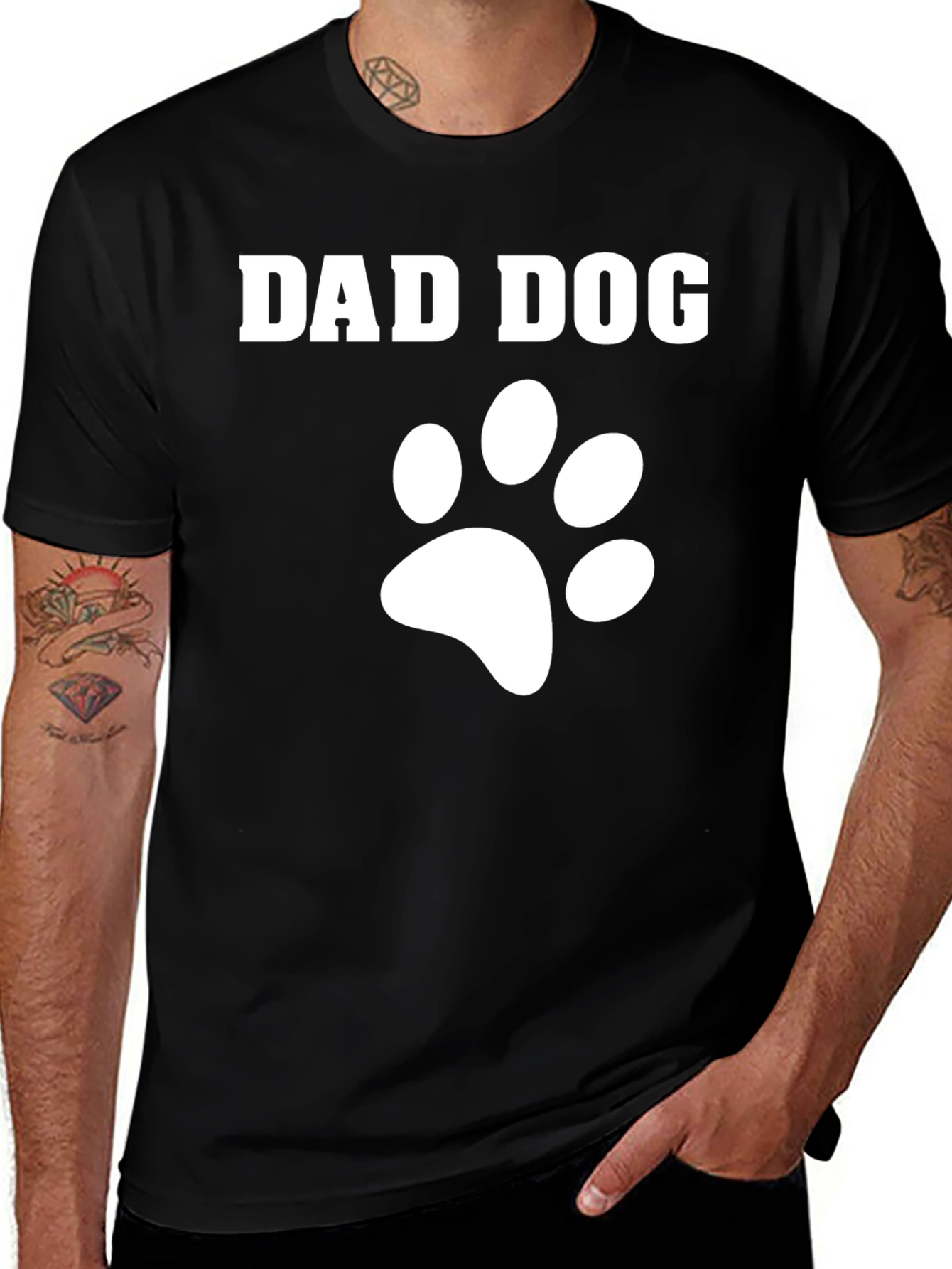 Variant 27 of Dad Dog Paw Print T-Shirt - Perfect Gift!