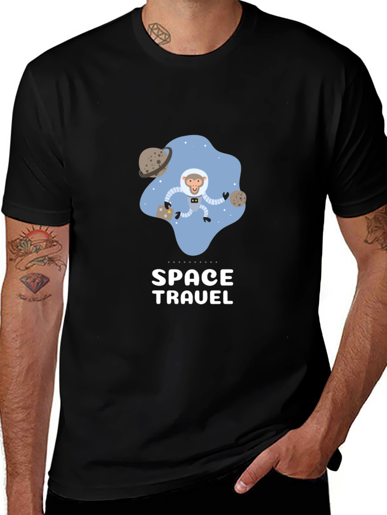 Variant 18 of Space Travel Monkey Astronaut T-Shirt