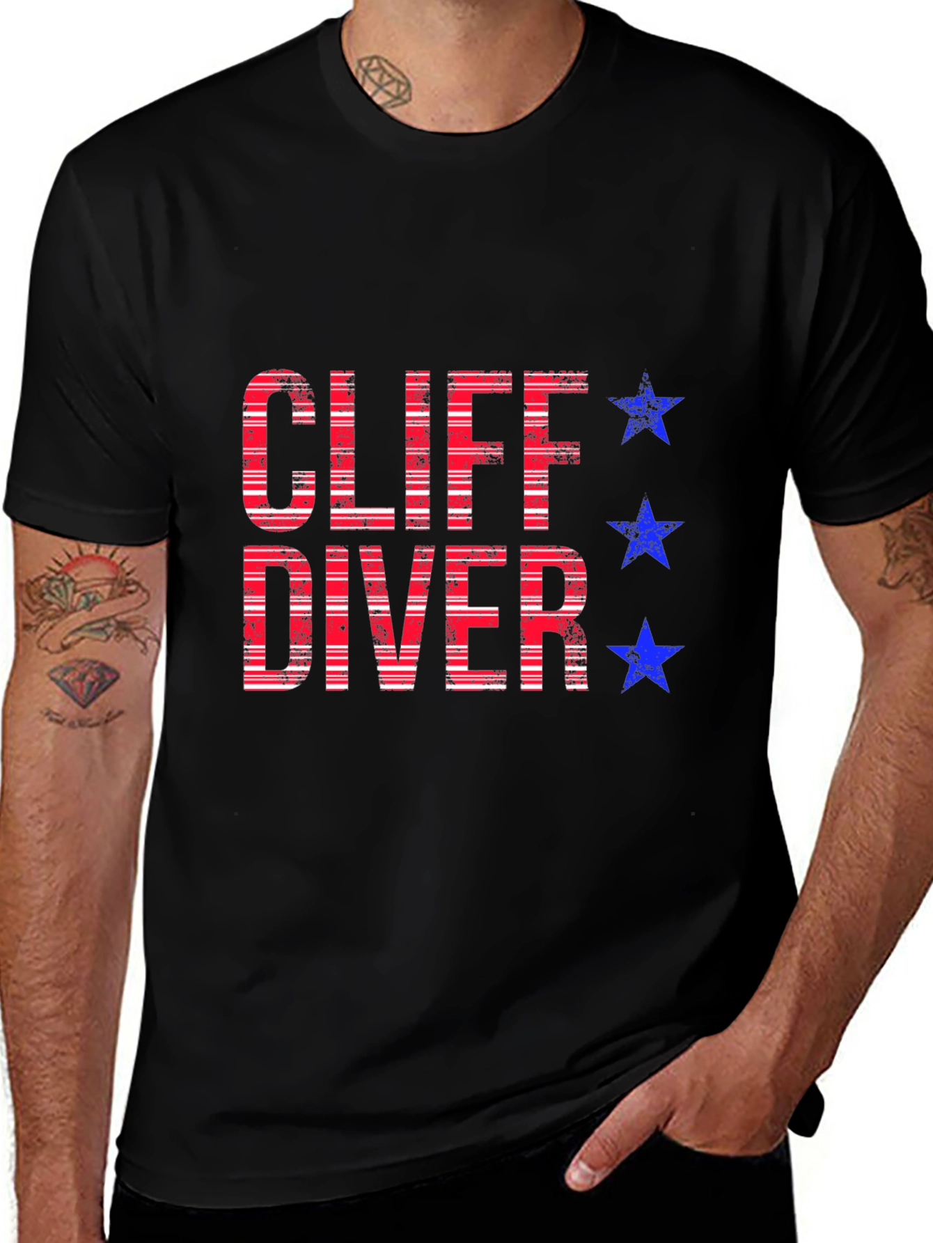 Variant 4 of Cliff Diver Patriotic T-Shirt
