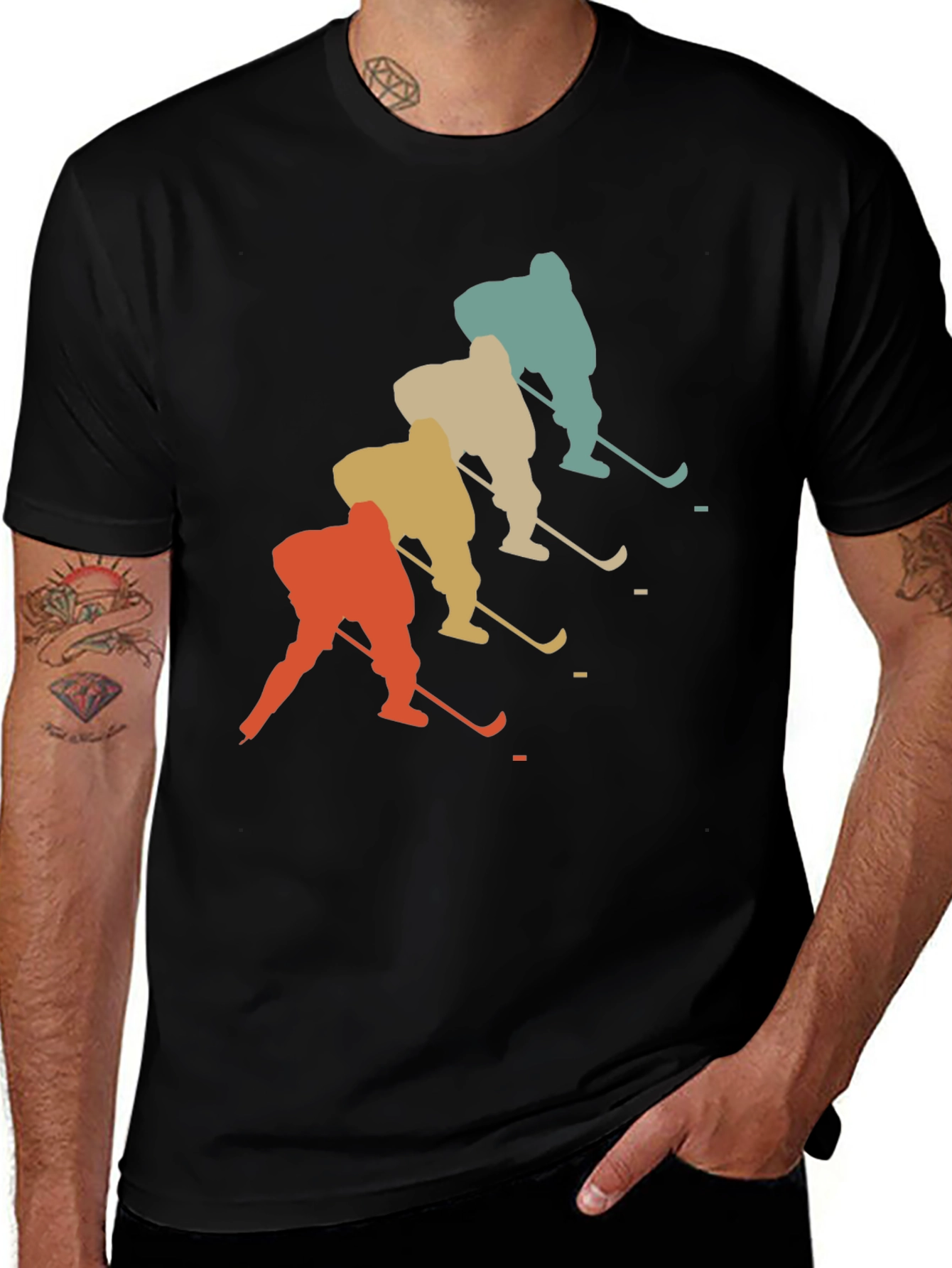 Variant 3 of Vintage Hockey Player Graphic T-Shirt