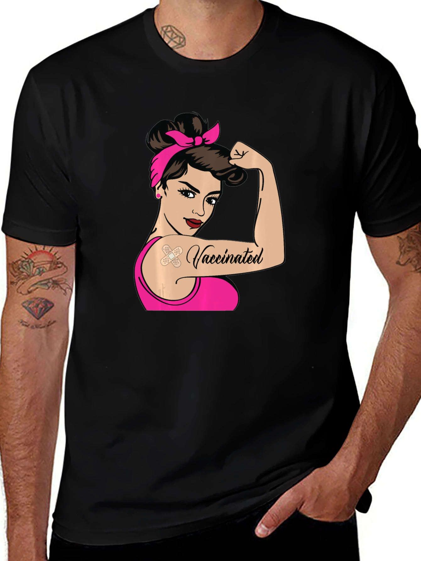 Vaccinated Woman Strong Graphic Tee