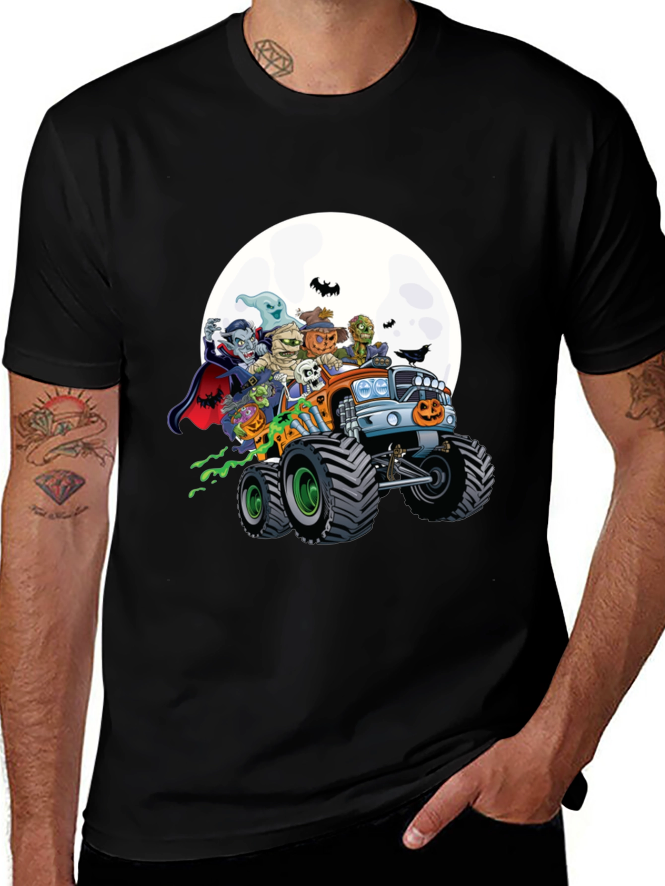 Variant 9 of Halloween Monster Truck Graphic Tee