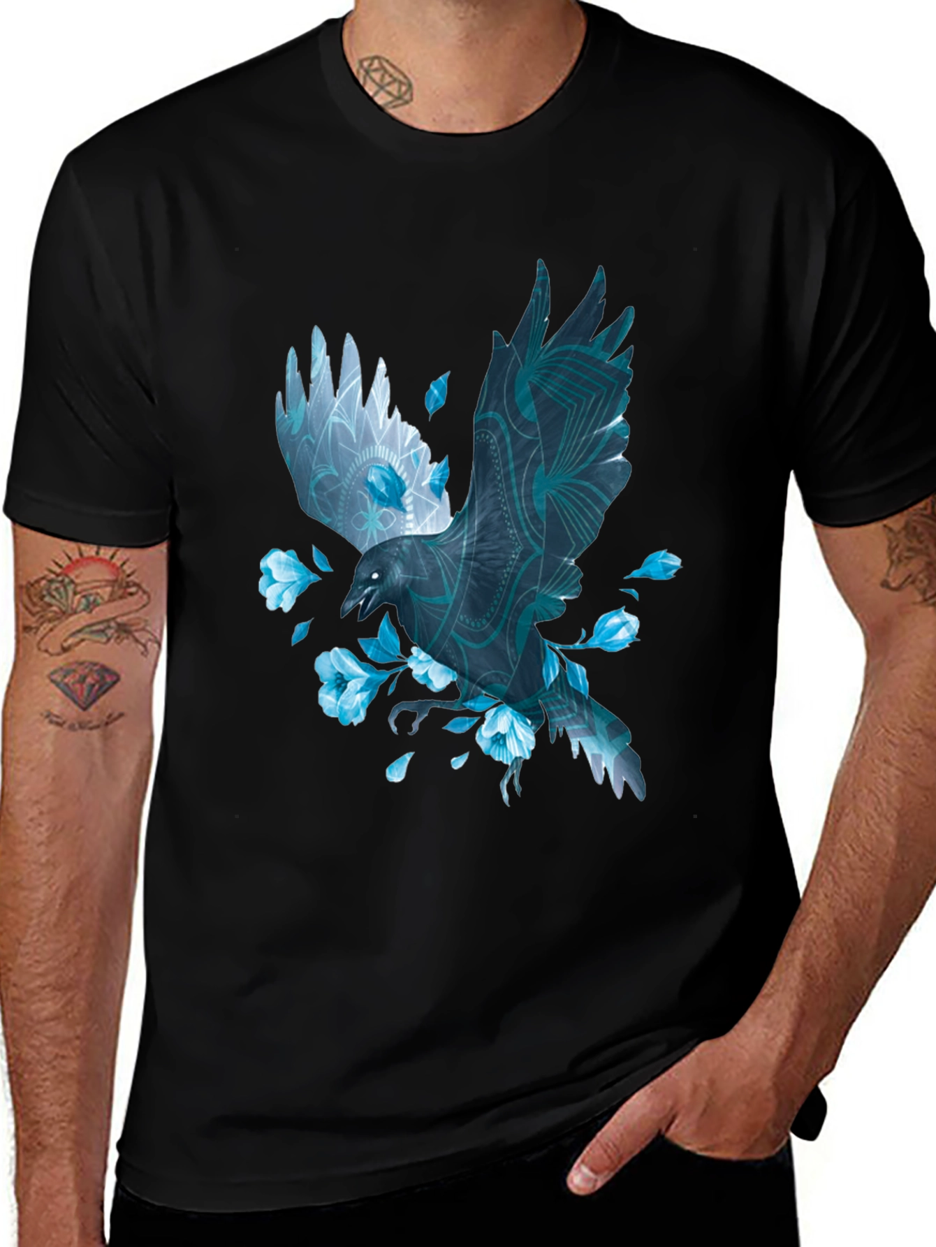 Variant 25 of Raven & Bloom Graphic Tee - Black