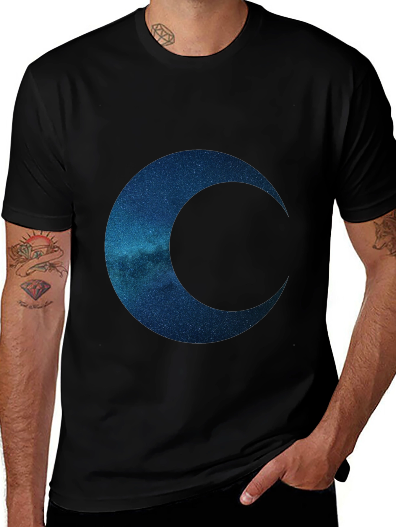 Variant 28 of Celestial Crescent Graphic Tee - Premium Comfort