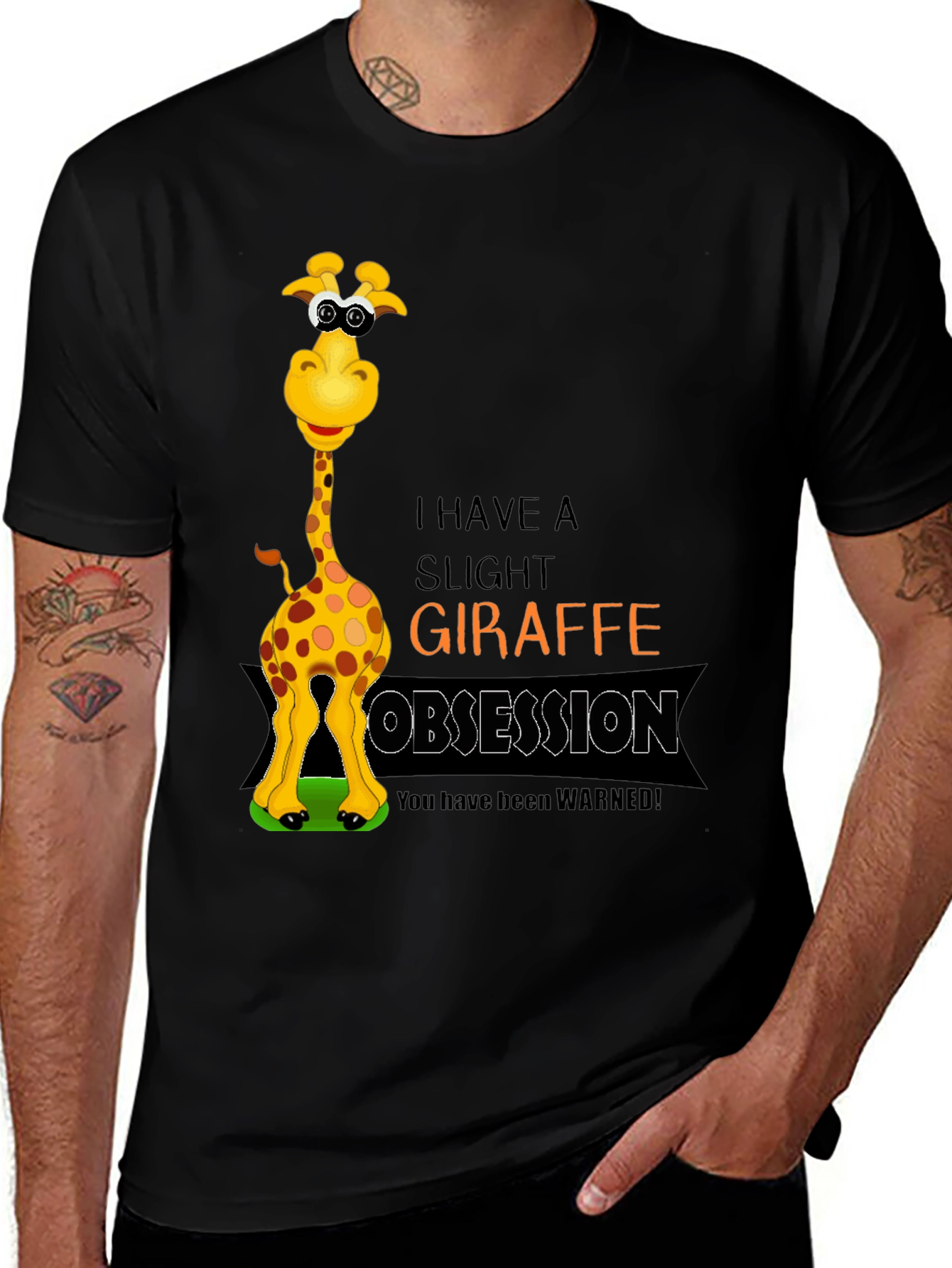 Variant 5 of Giraffe Obsession Black T-Shirt
